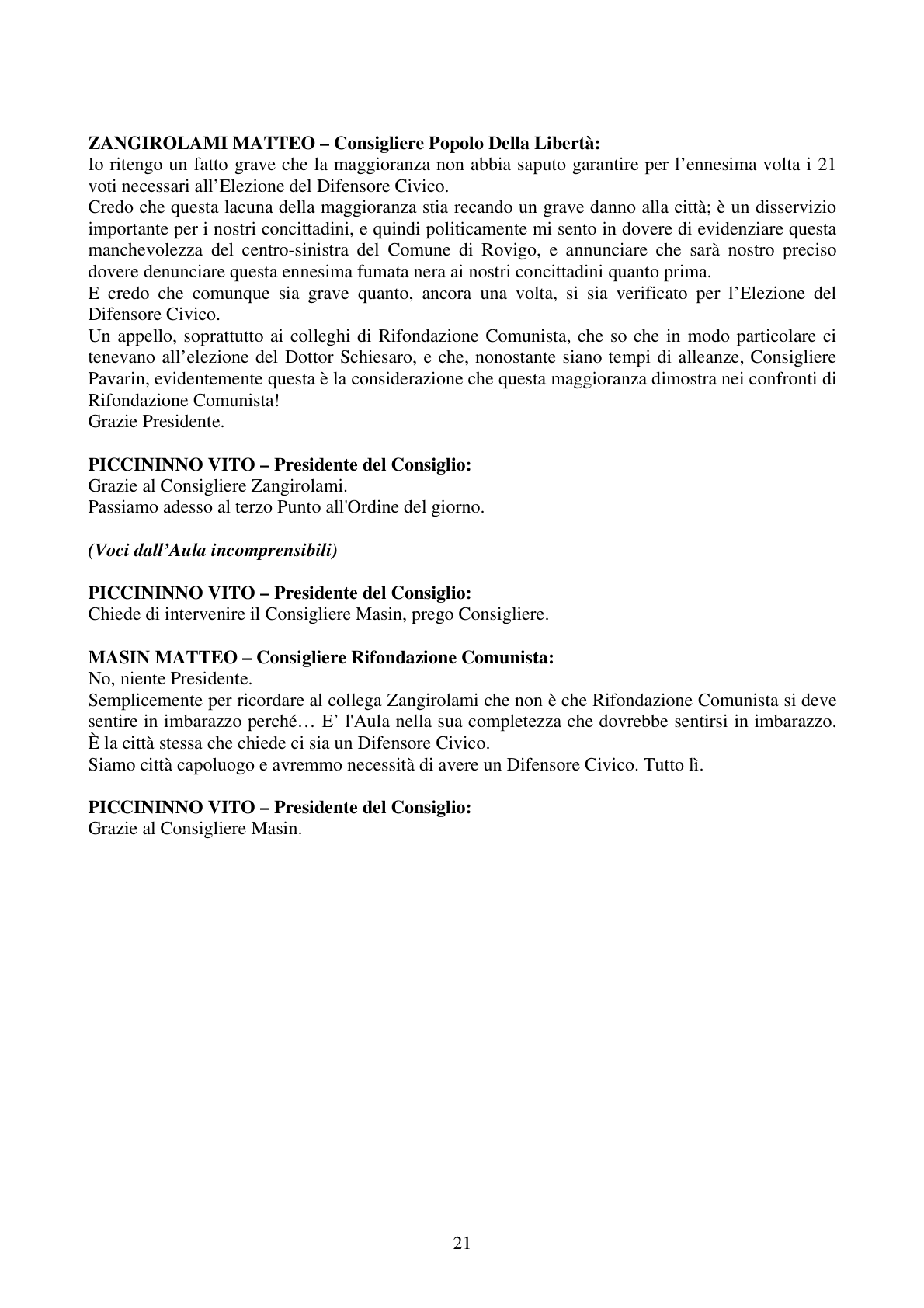 Pagina 21 del verbale