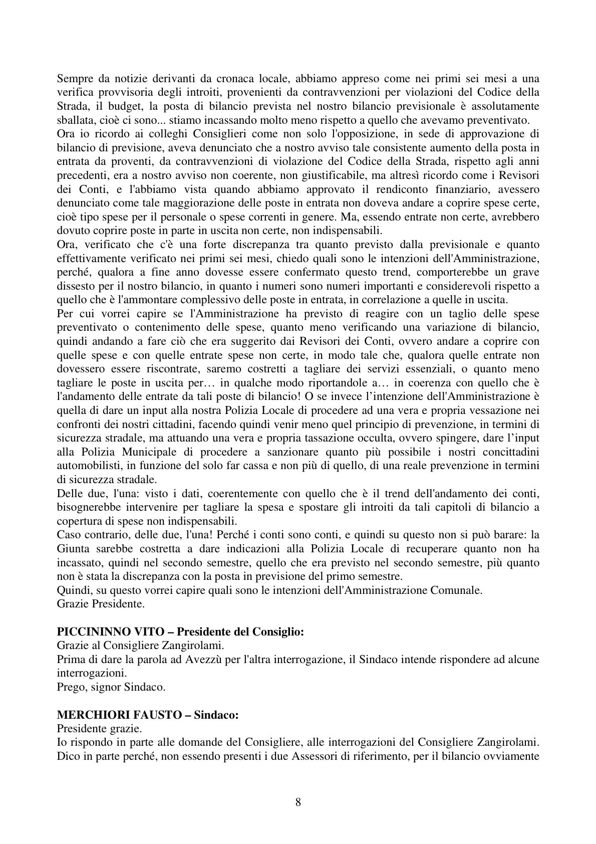 Pagina 8 del verbale