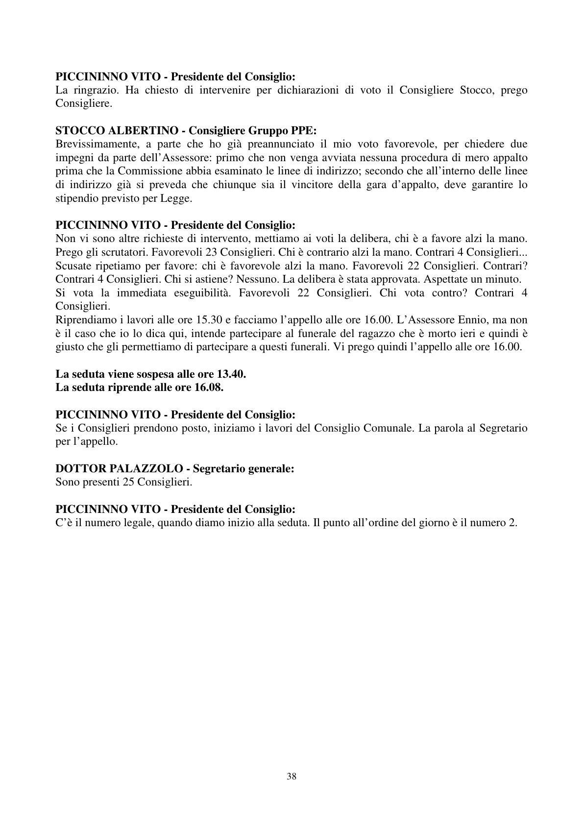 Pagina 39 del verbale