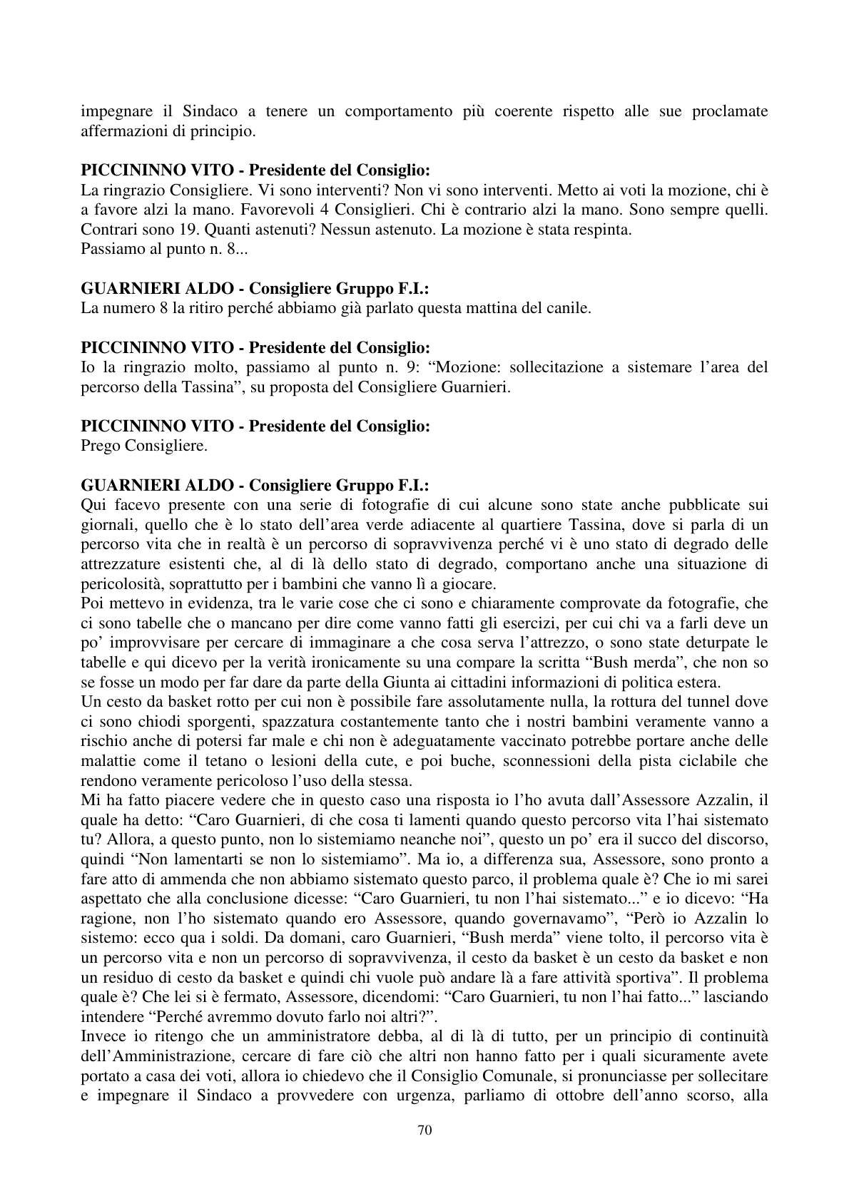 Pagina 71 del verbale