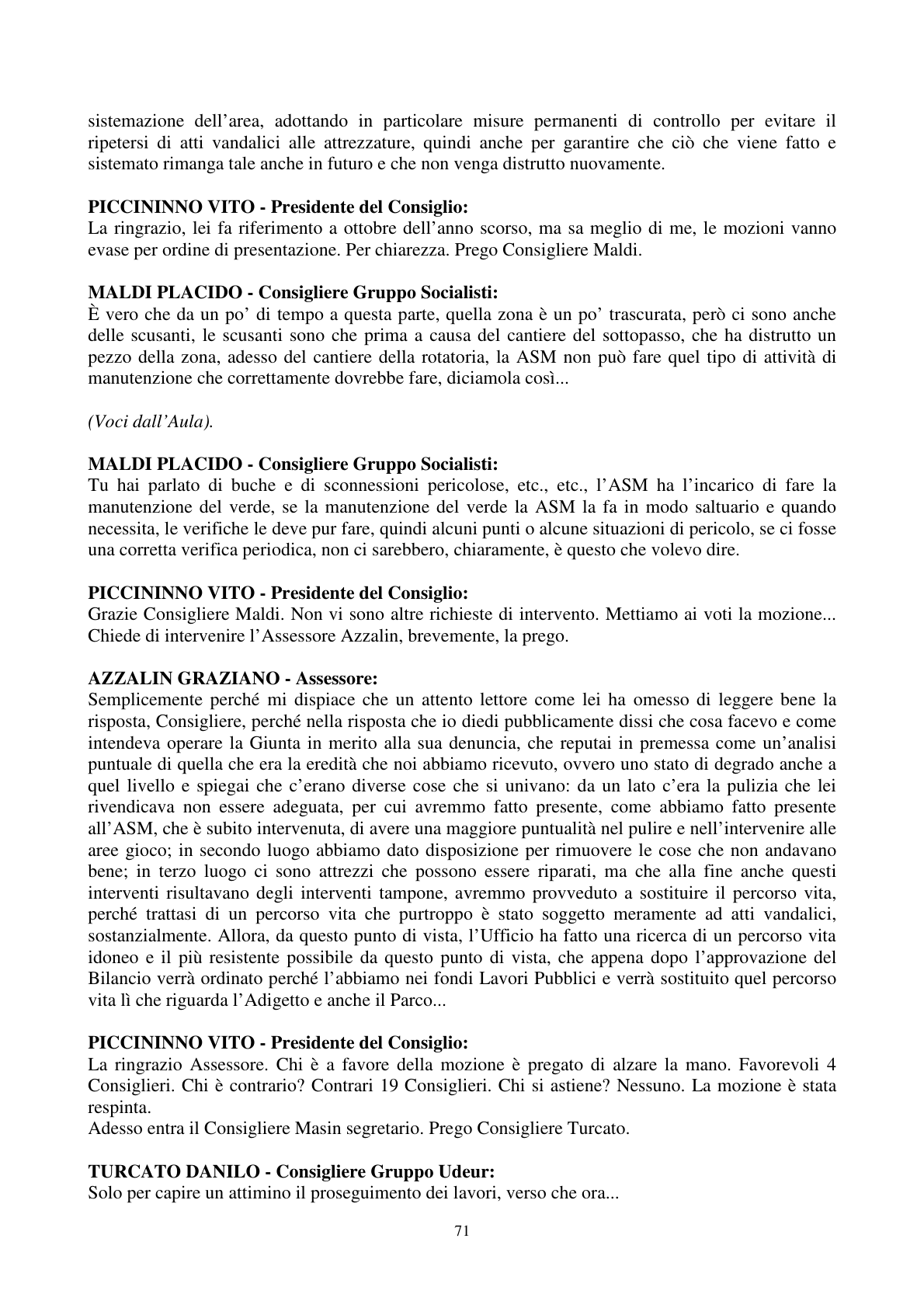 Pagina 72 del verbale