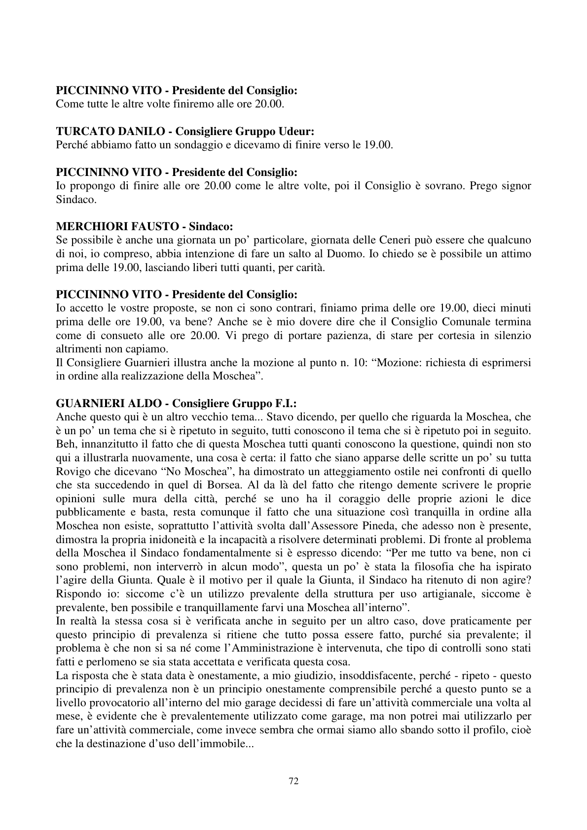 Pagina 73 del verbale