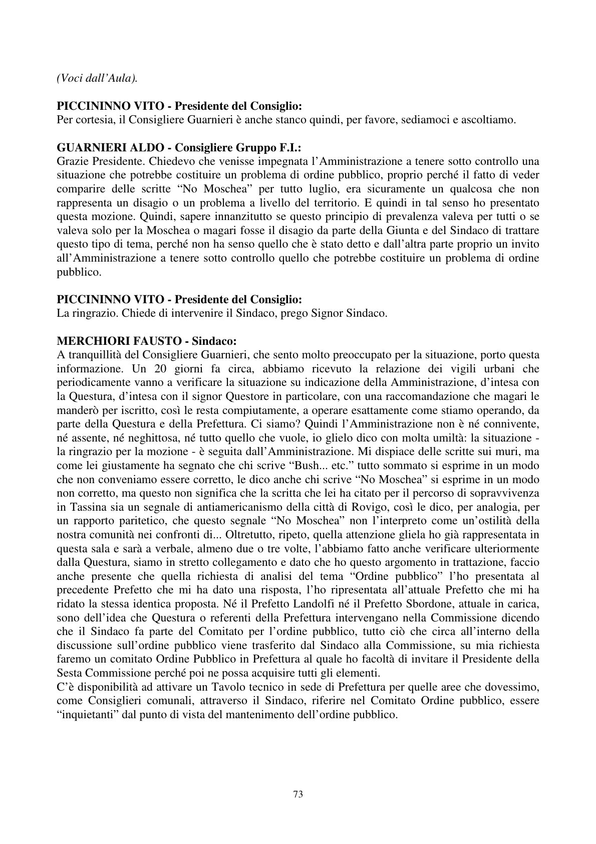 Pagina 74 del verbale