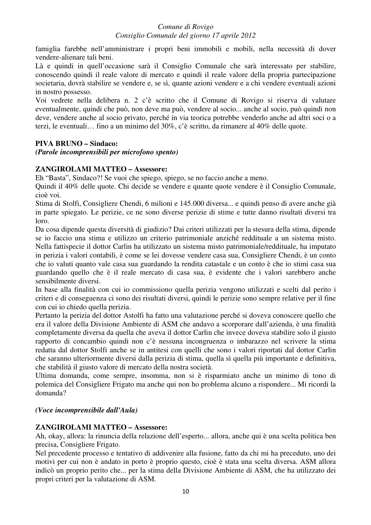 Pagina 10 del verbale