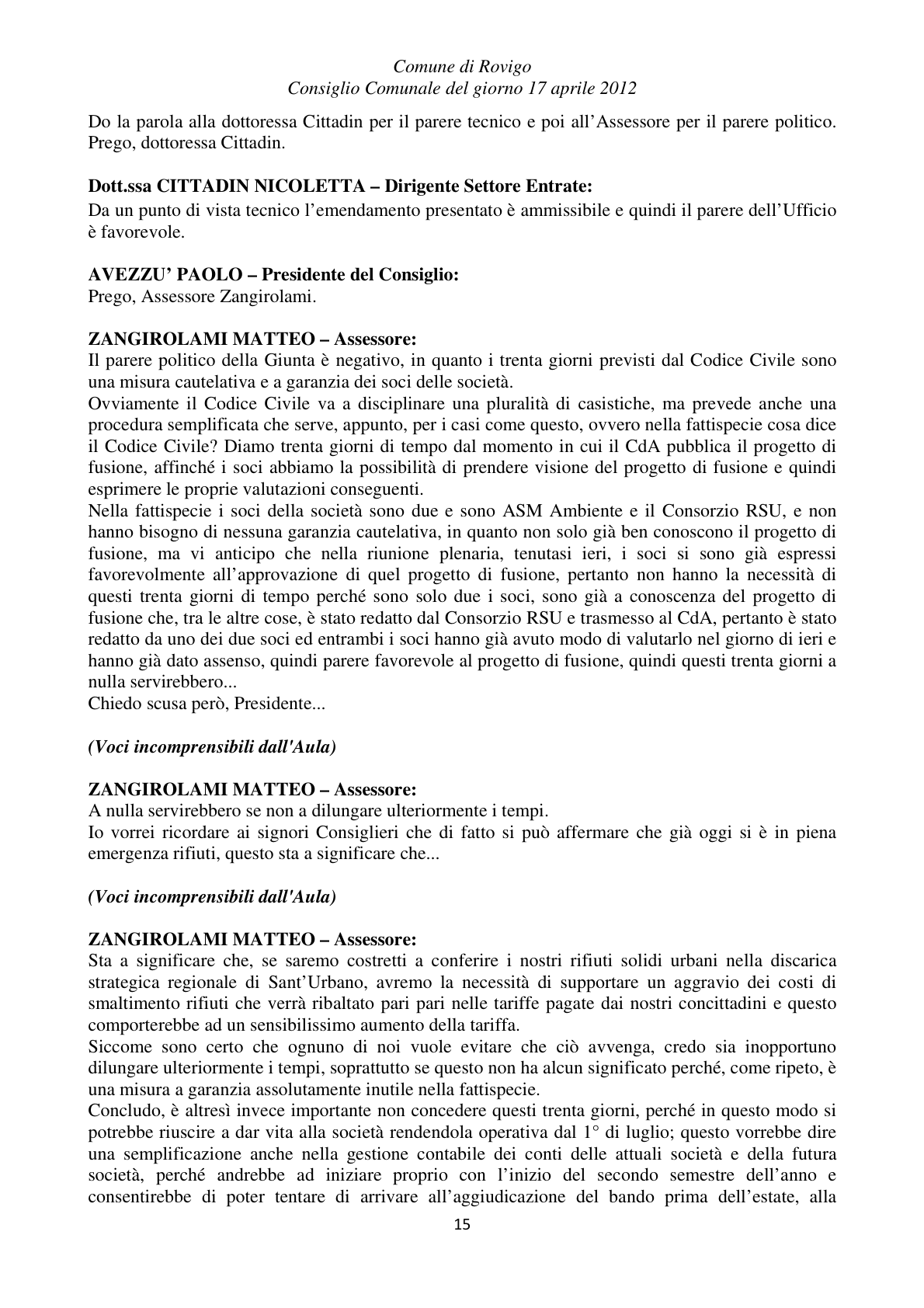 Pagina 15 del verbale