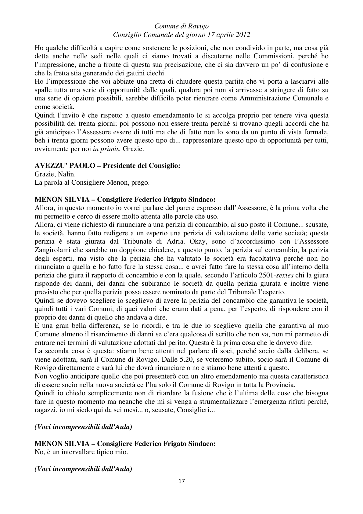 Pagina 17 del verbale