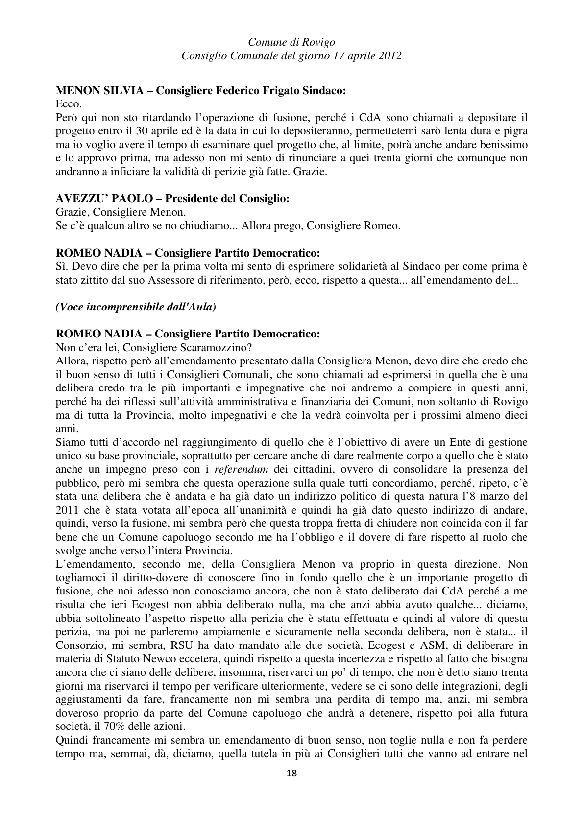 Pagina 18 del verbale