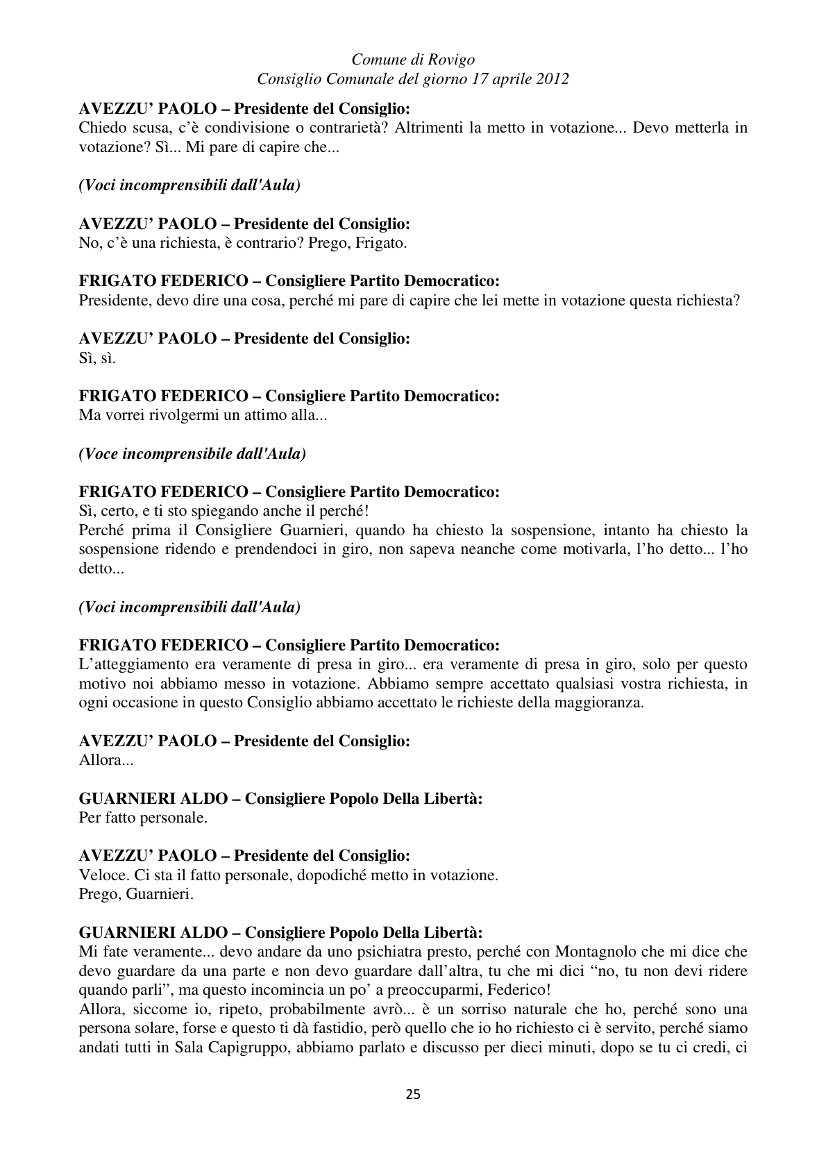 Pagina 25 del verbale