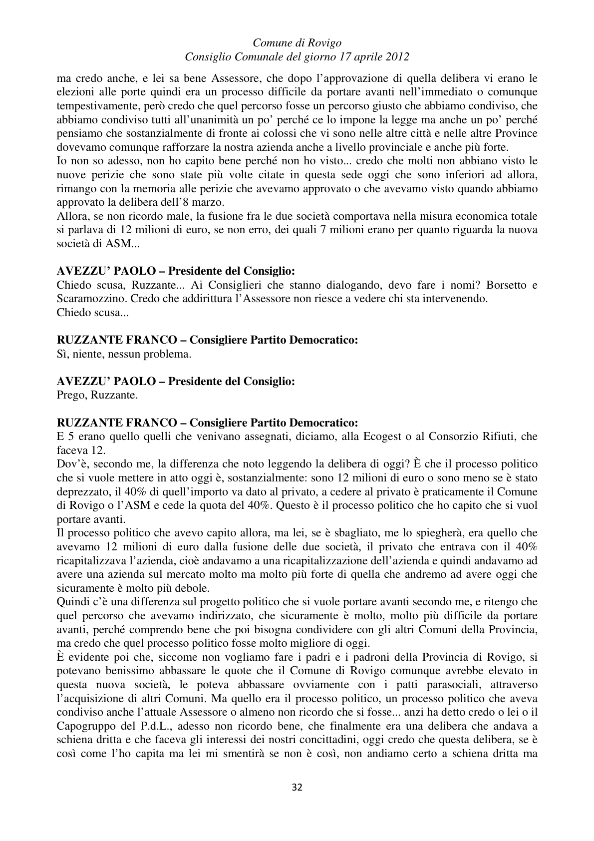Pagina 32 del verbale