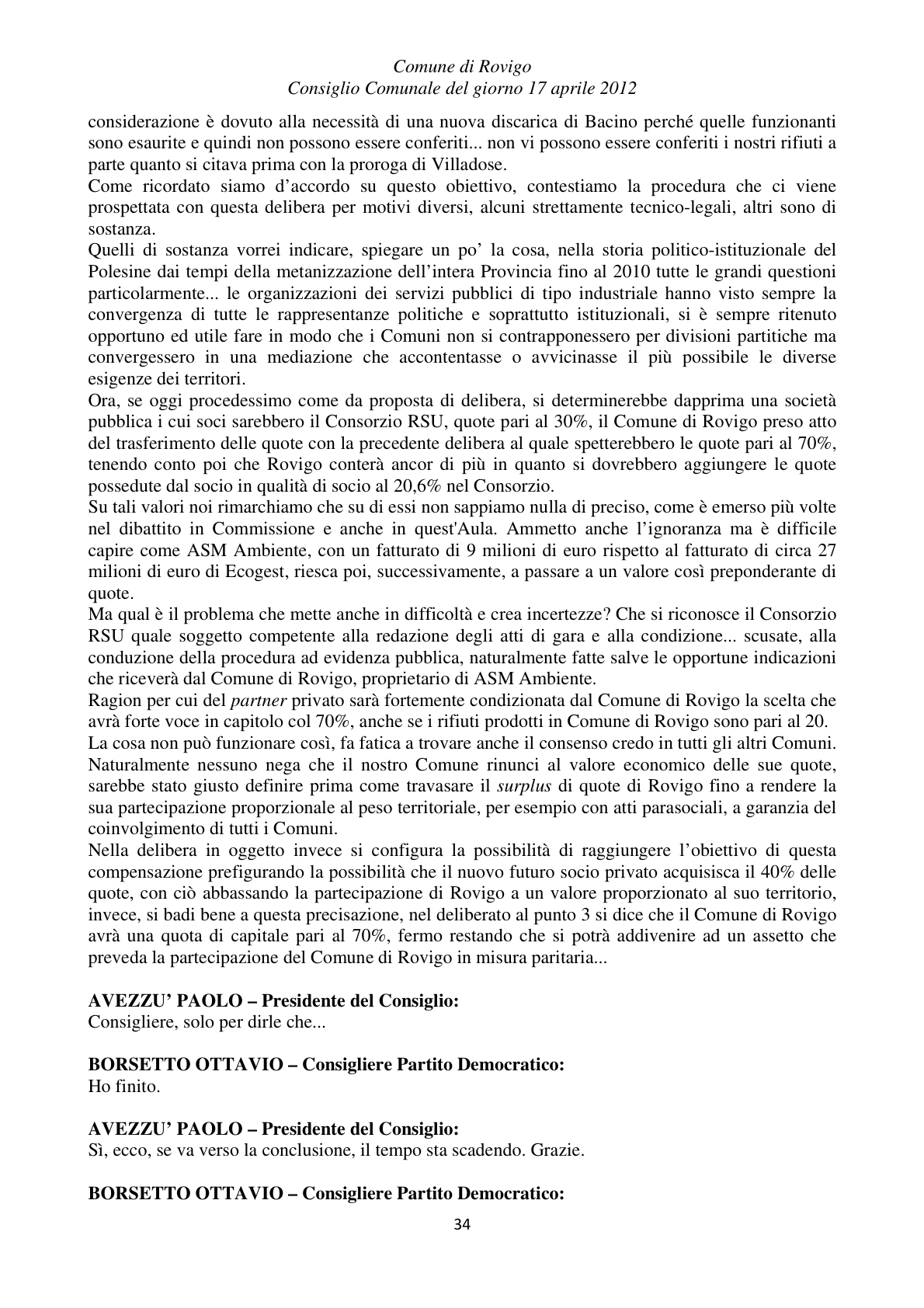 Pagina 34 del verbale
