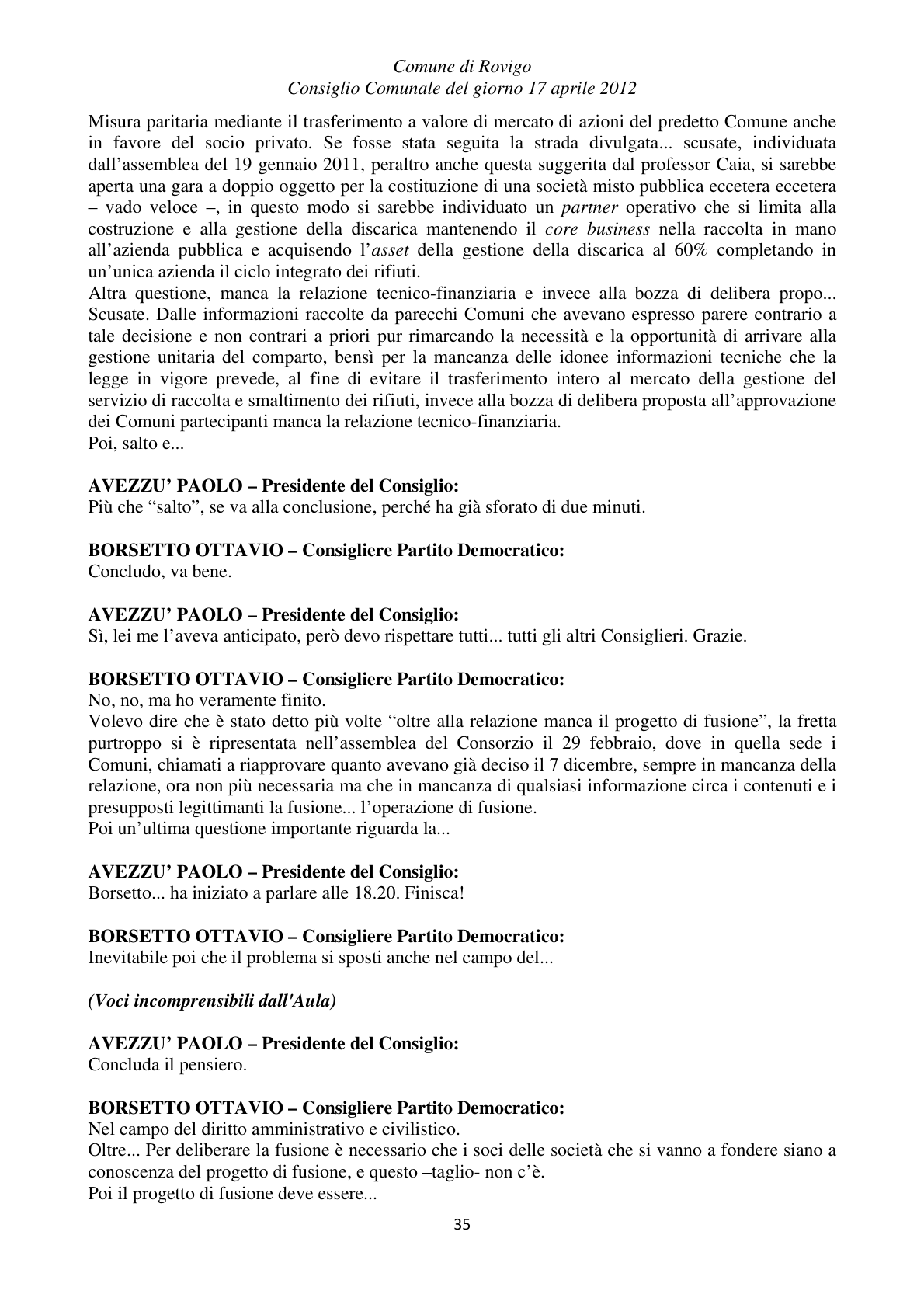 Pagina 35 del verbale