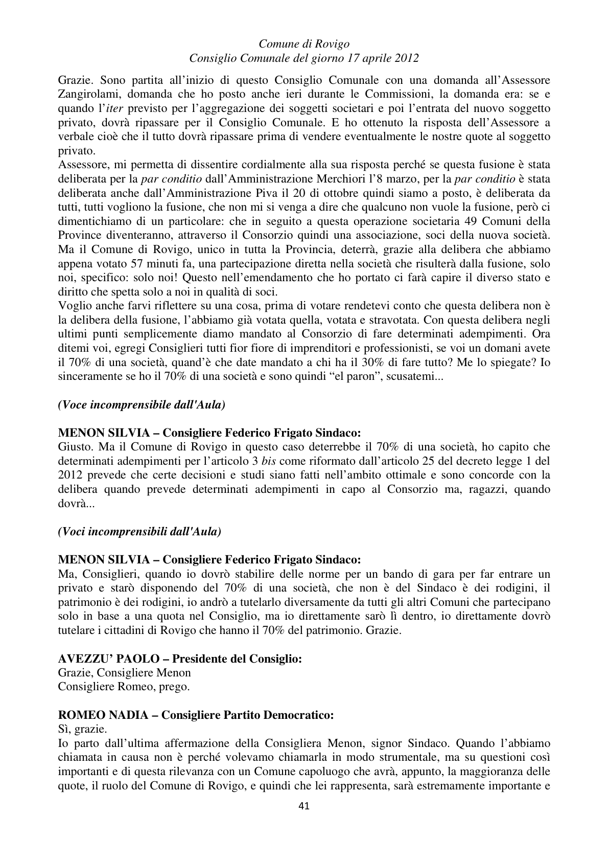Pagina 41 del verbale