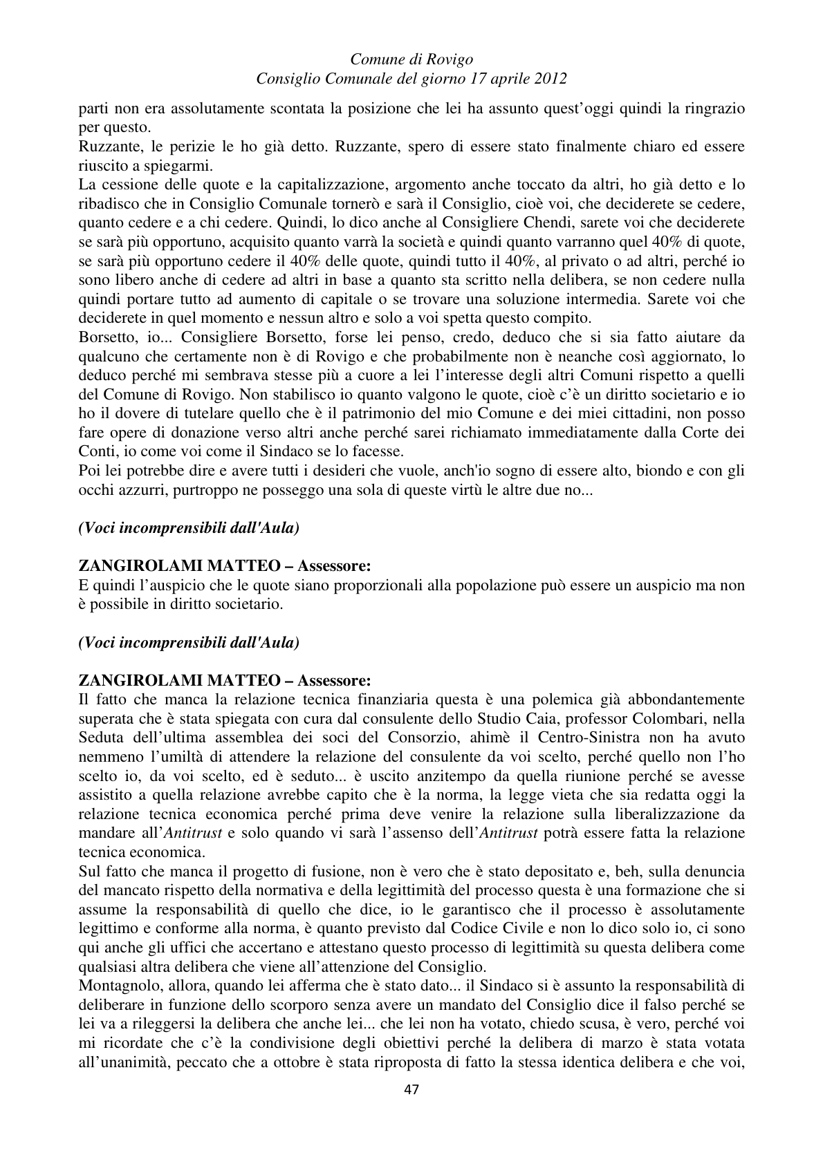 Pagina 47 del verbale