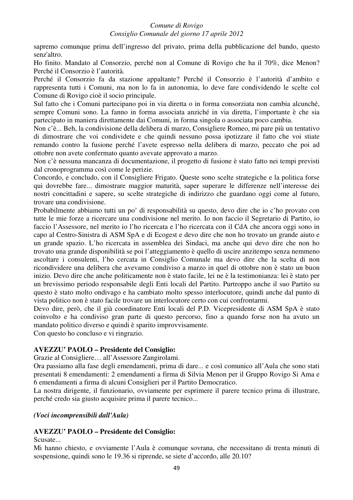 Pagina 49 del verbale