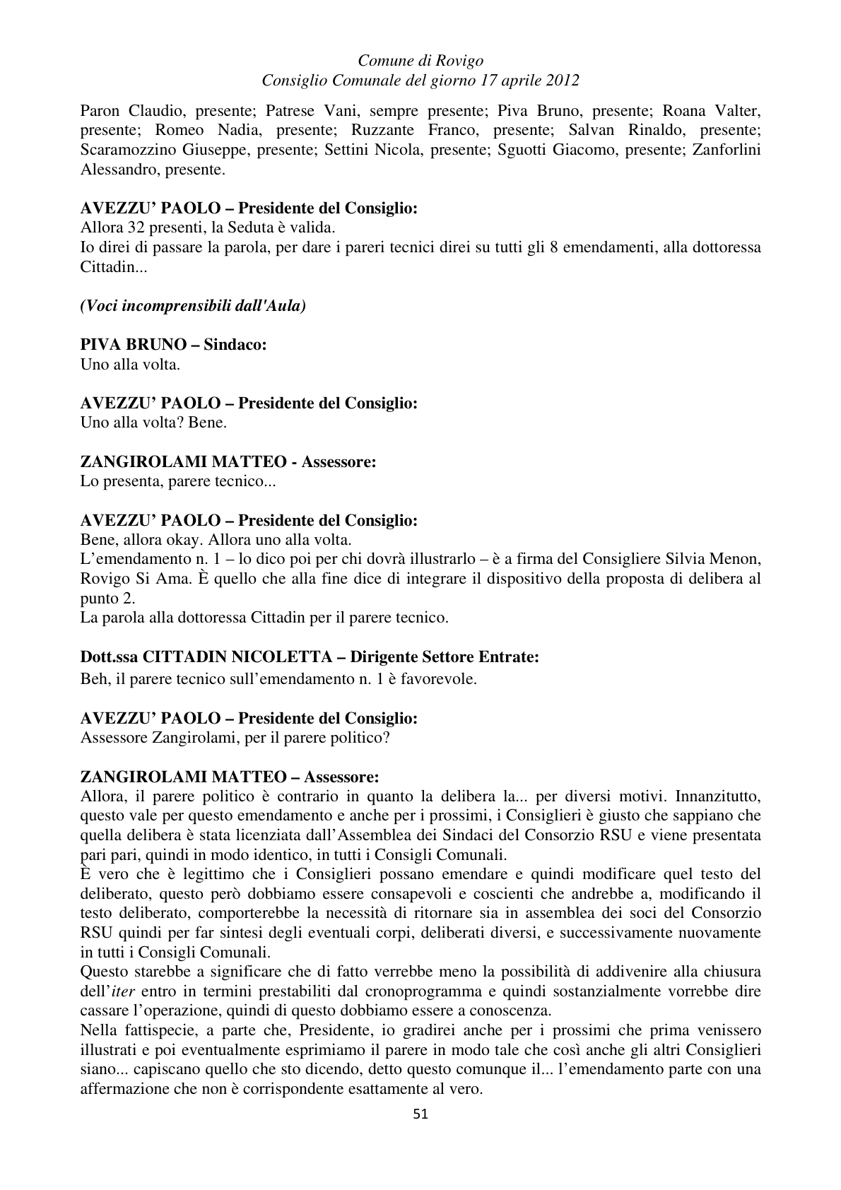Pagina 51 del verbale