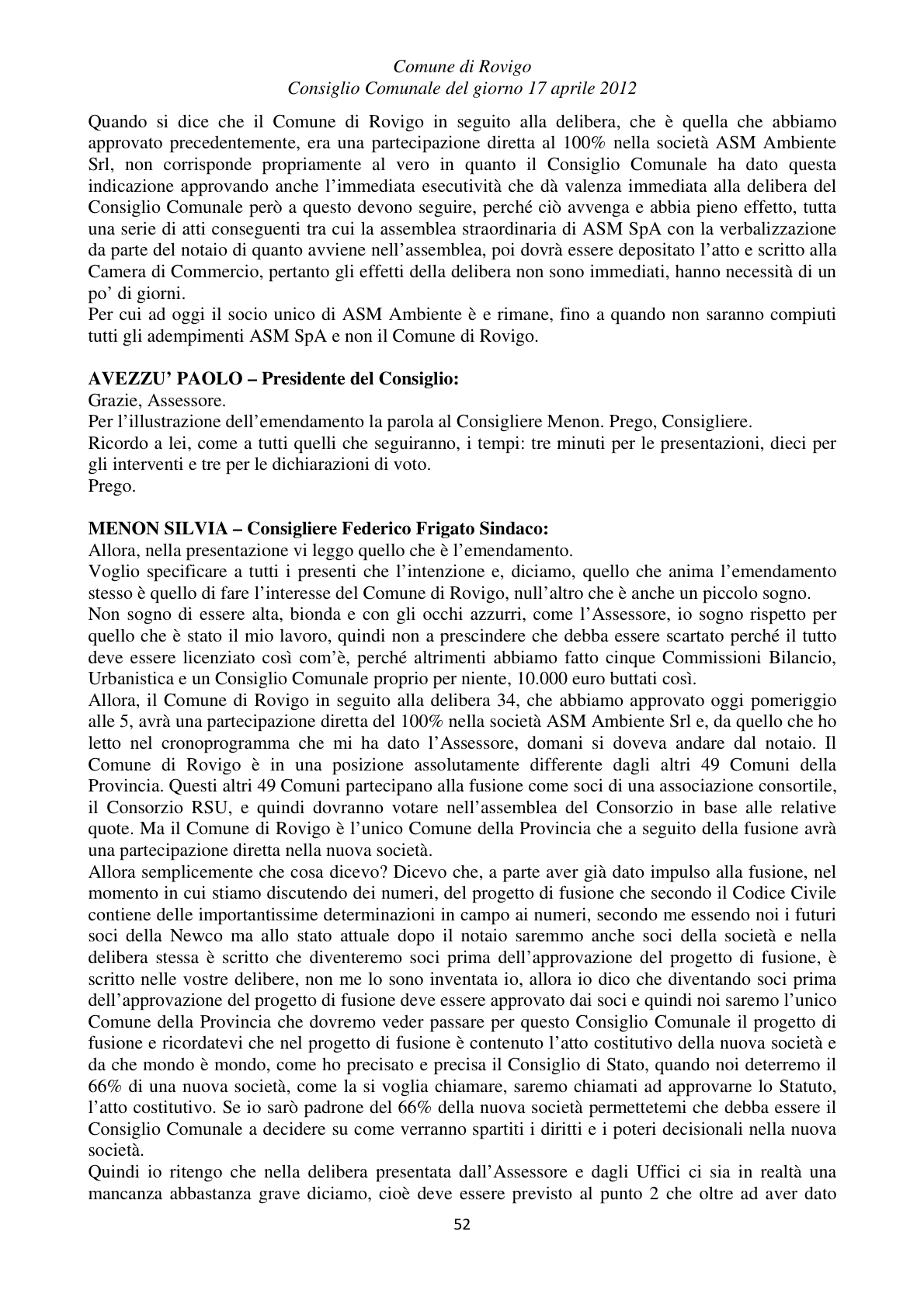 Pagina 52 del verbale