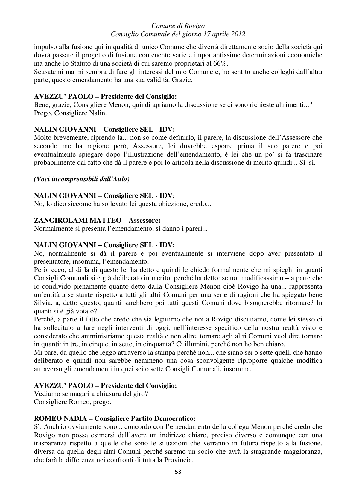 Pagina 53 del verbale