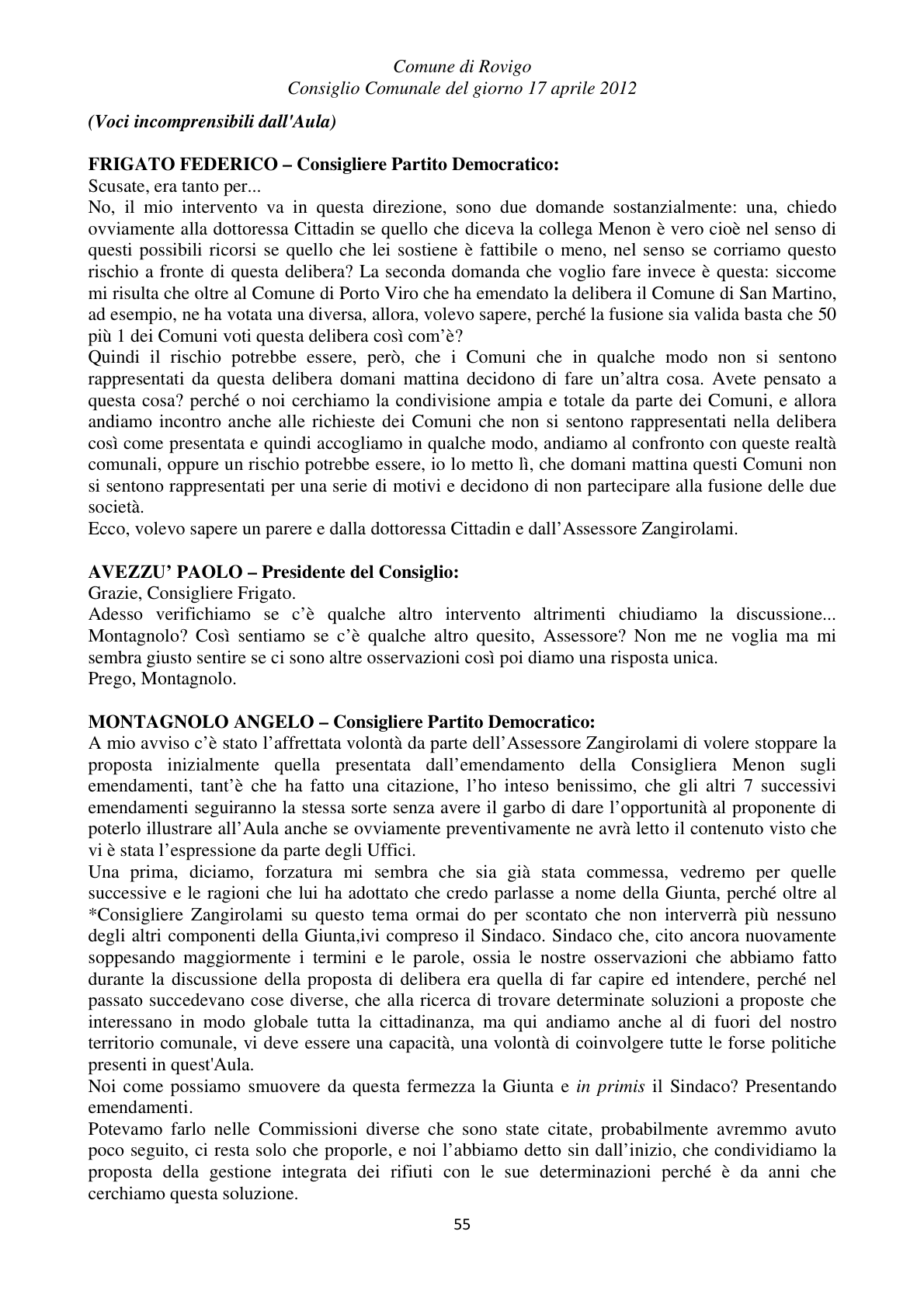 Pagina 55 del verbale