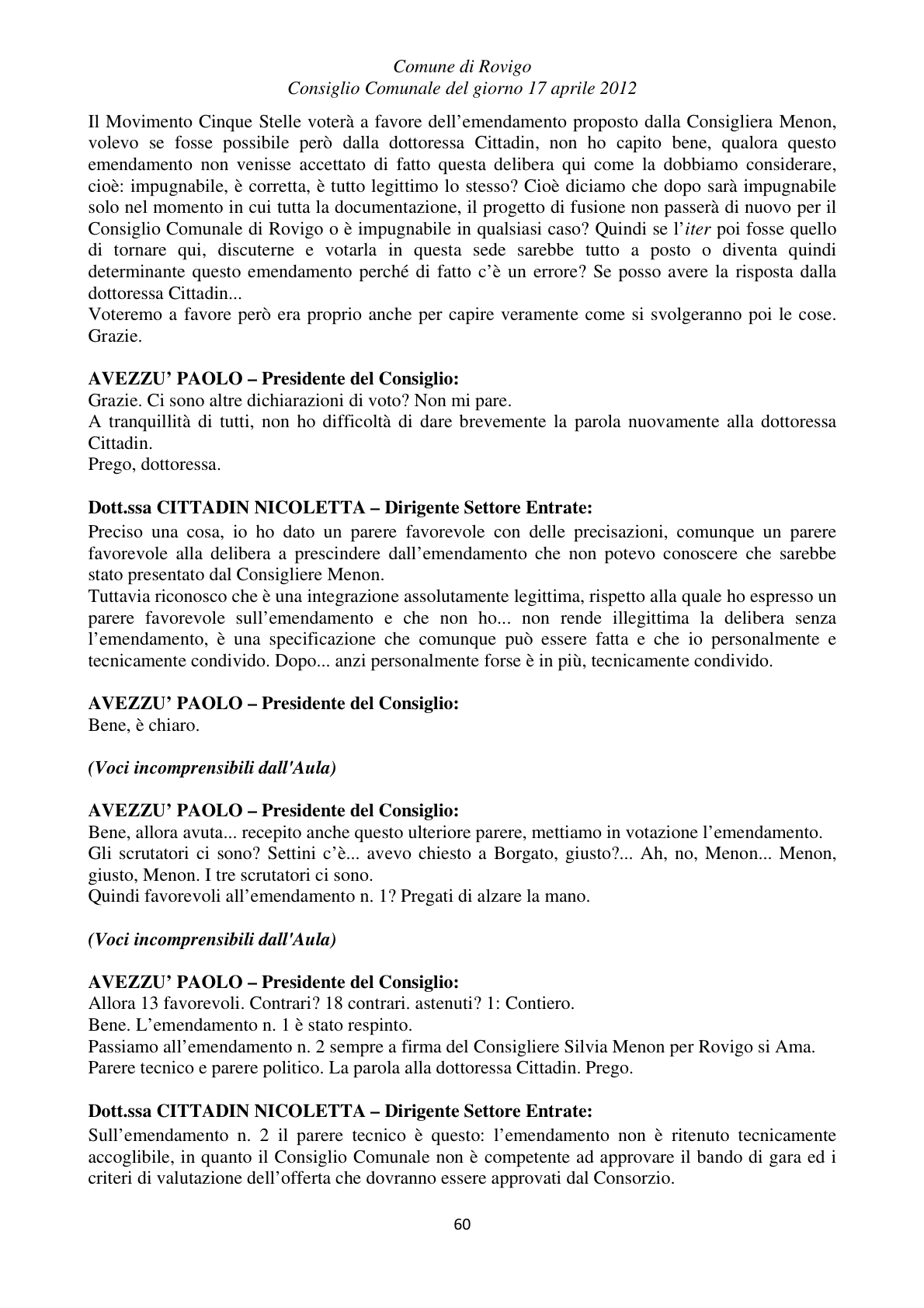 Pagina 60 del verbale