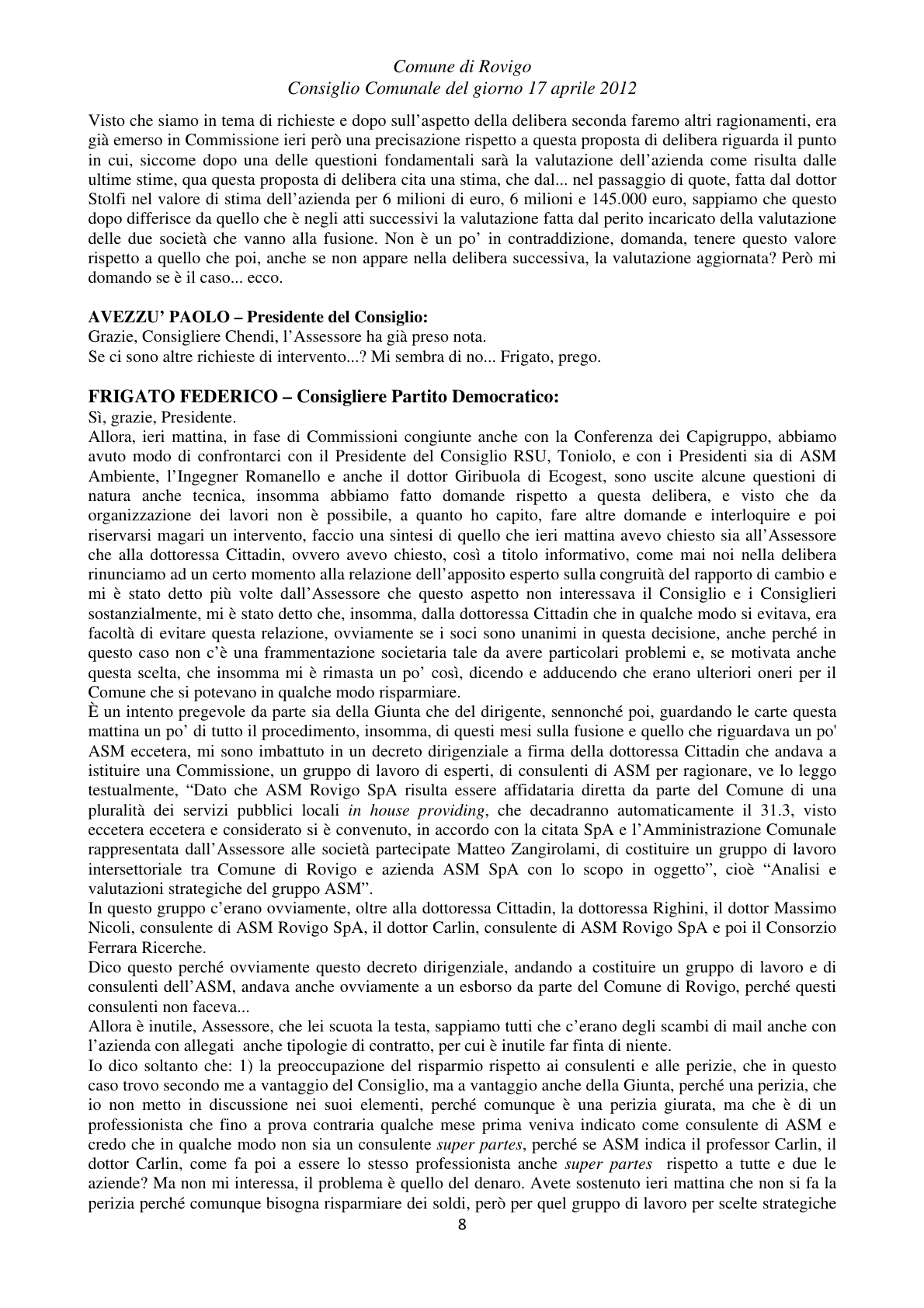 Pagina 8 del verbale