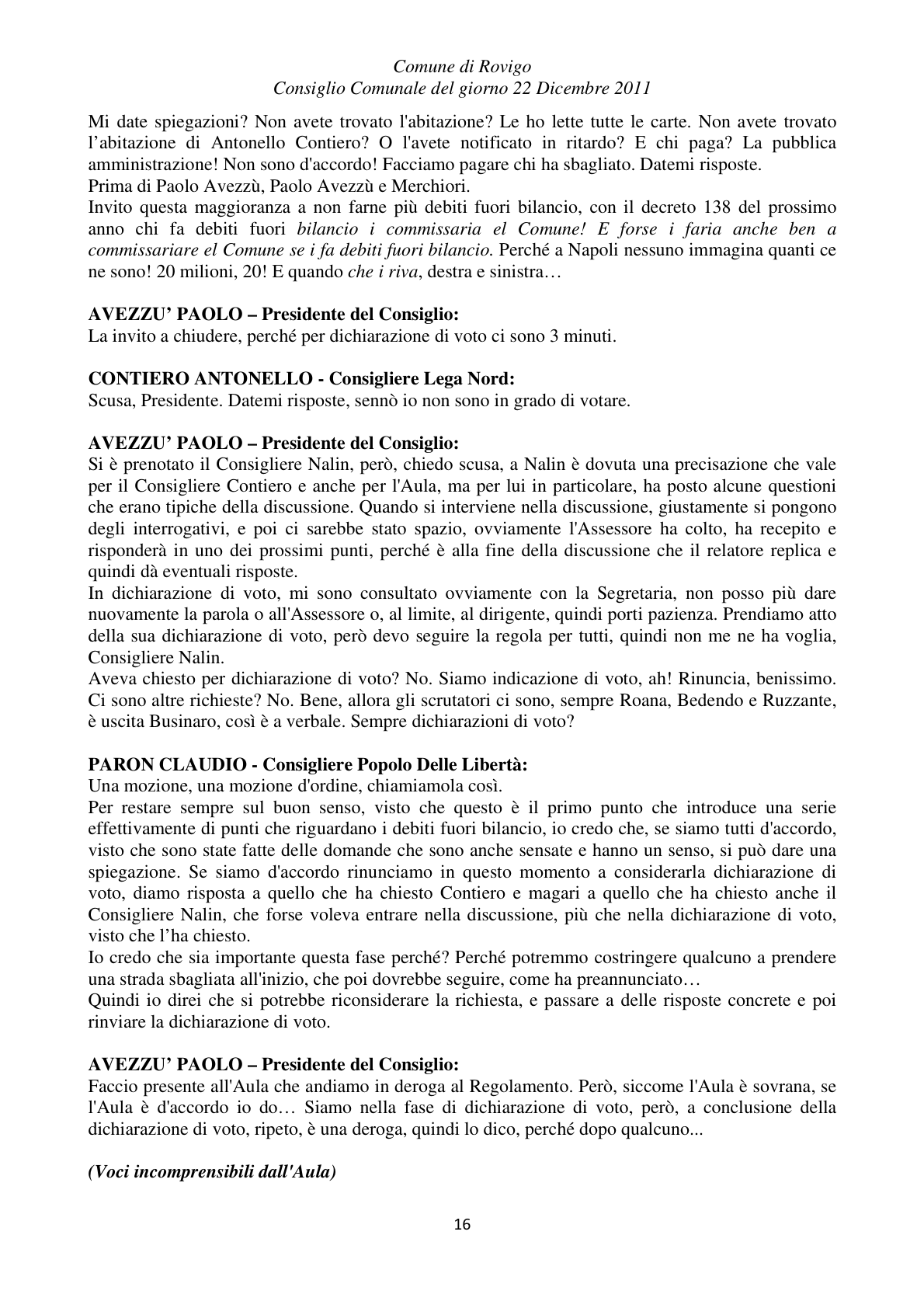 Pagina 16 del verbale