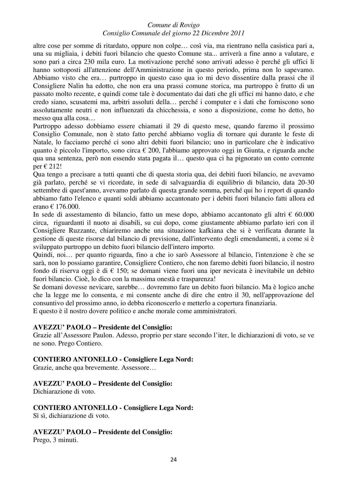 Pagina 24 del verbale
