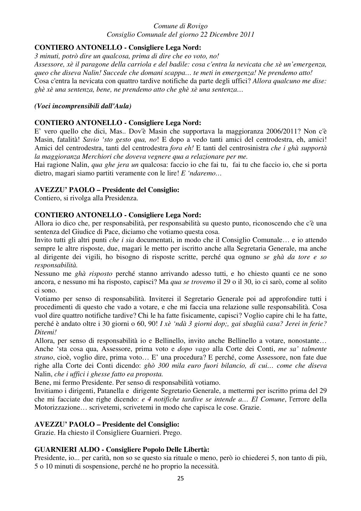 Pagina 25 del verbale