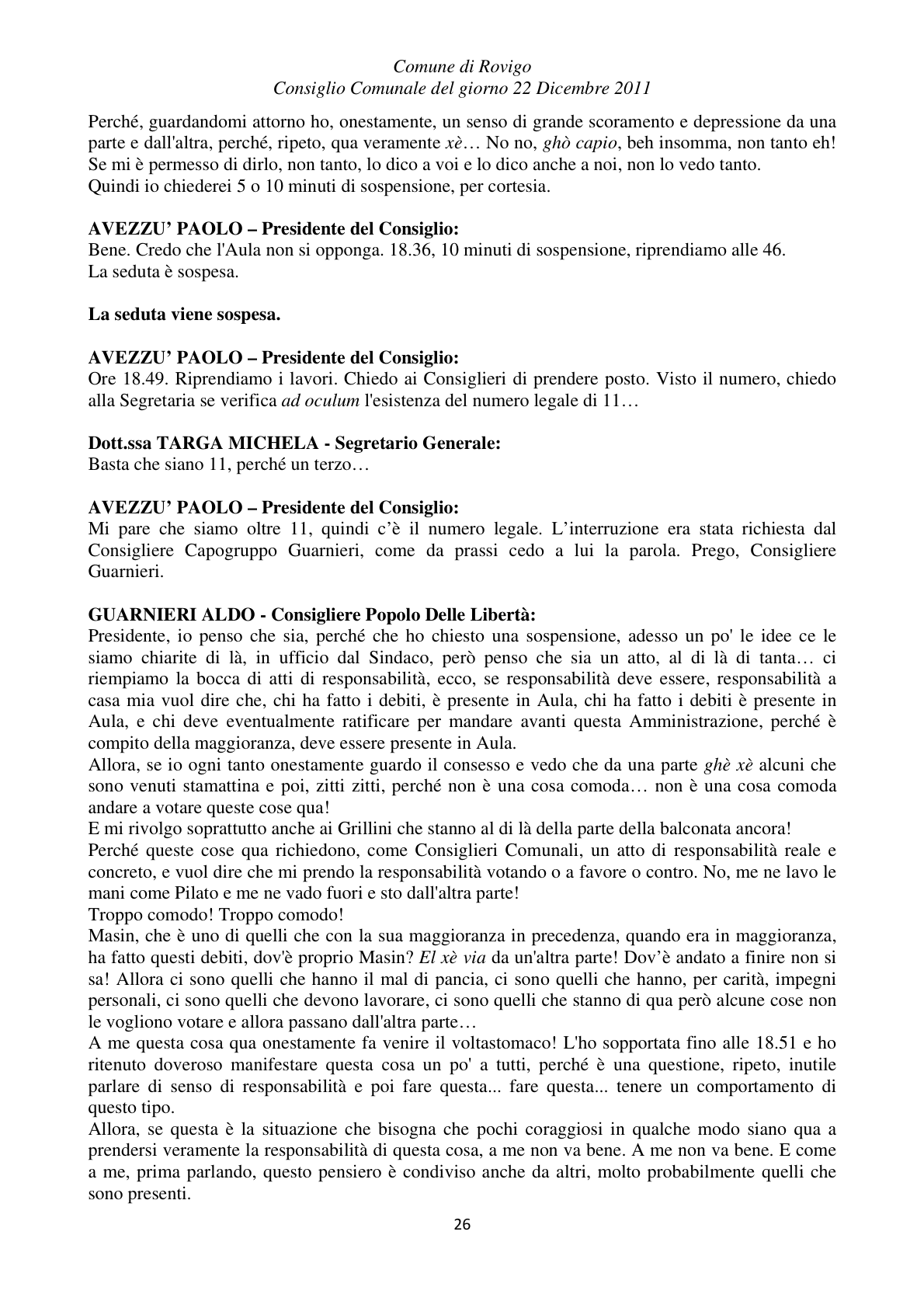 Pagina 26 del verbale