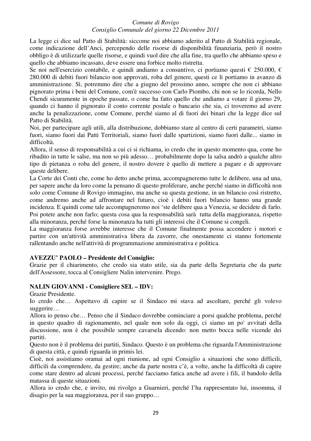 Pagina 29 del verbale