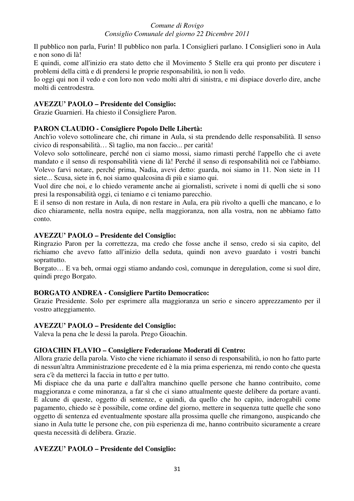 Pagina 31 del verbale