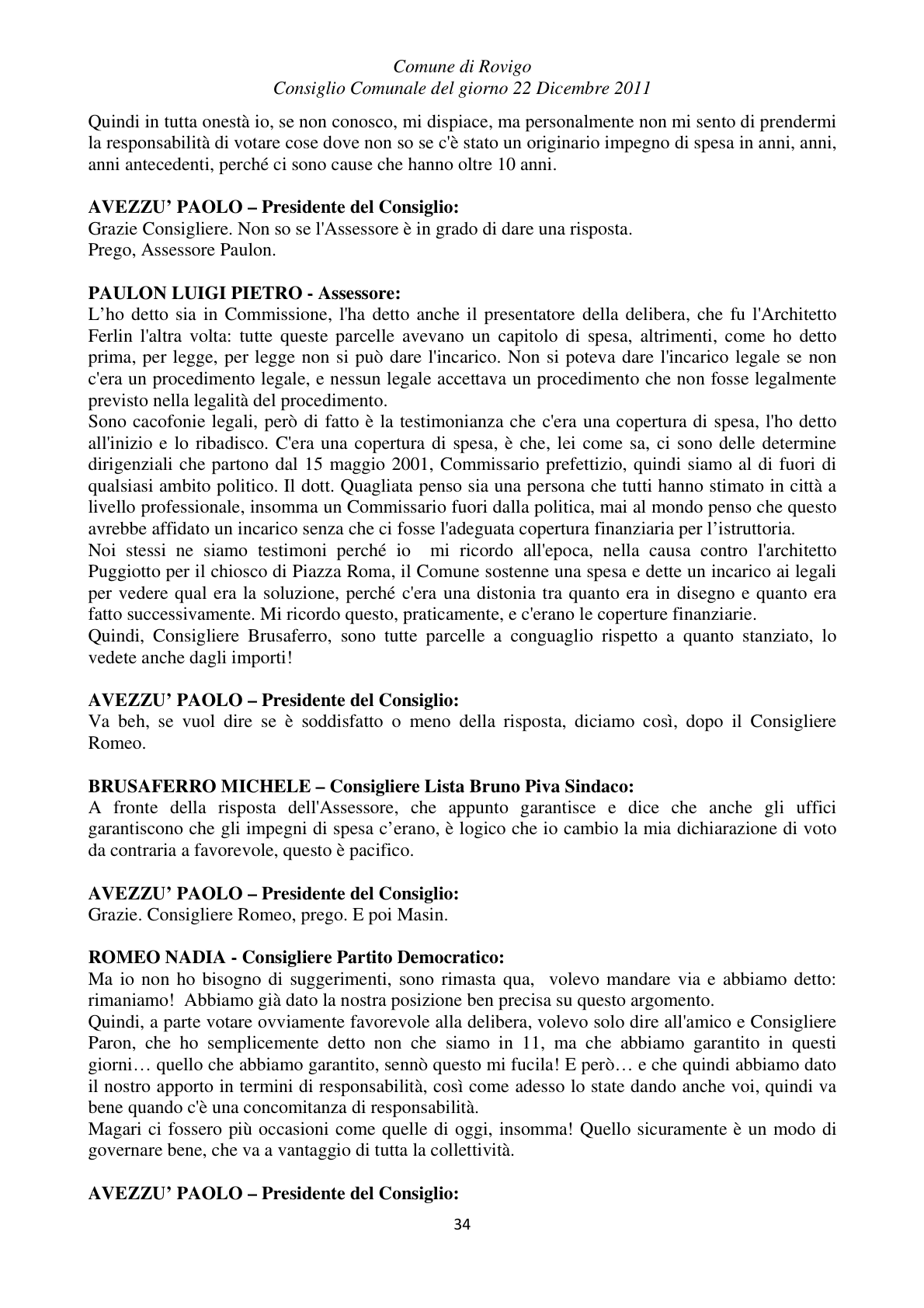 Pagina 34 del verbale