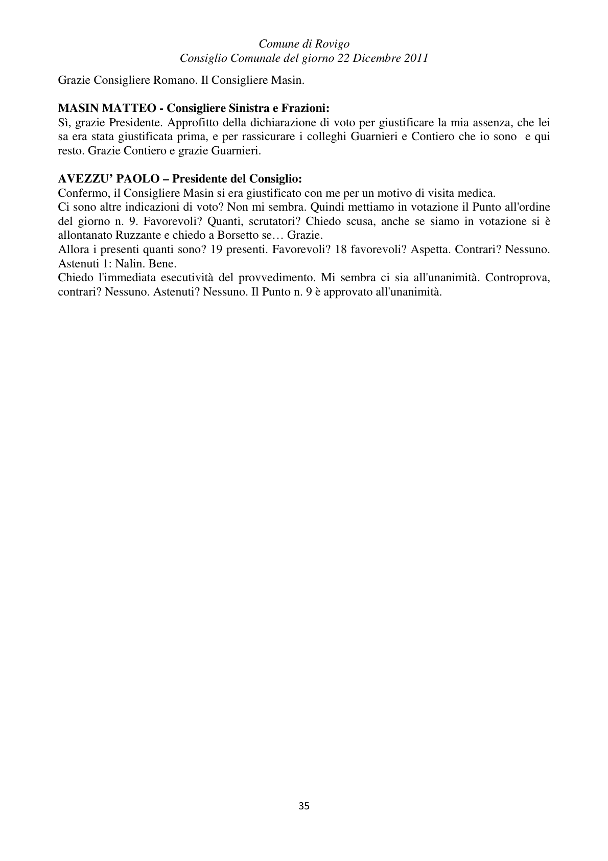 Pagina 35 del verbale