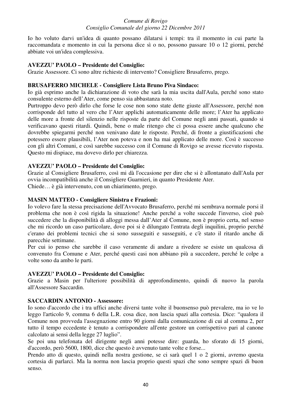 Pagina 40 del verbale