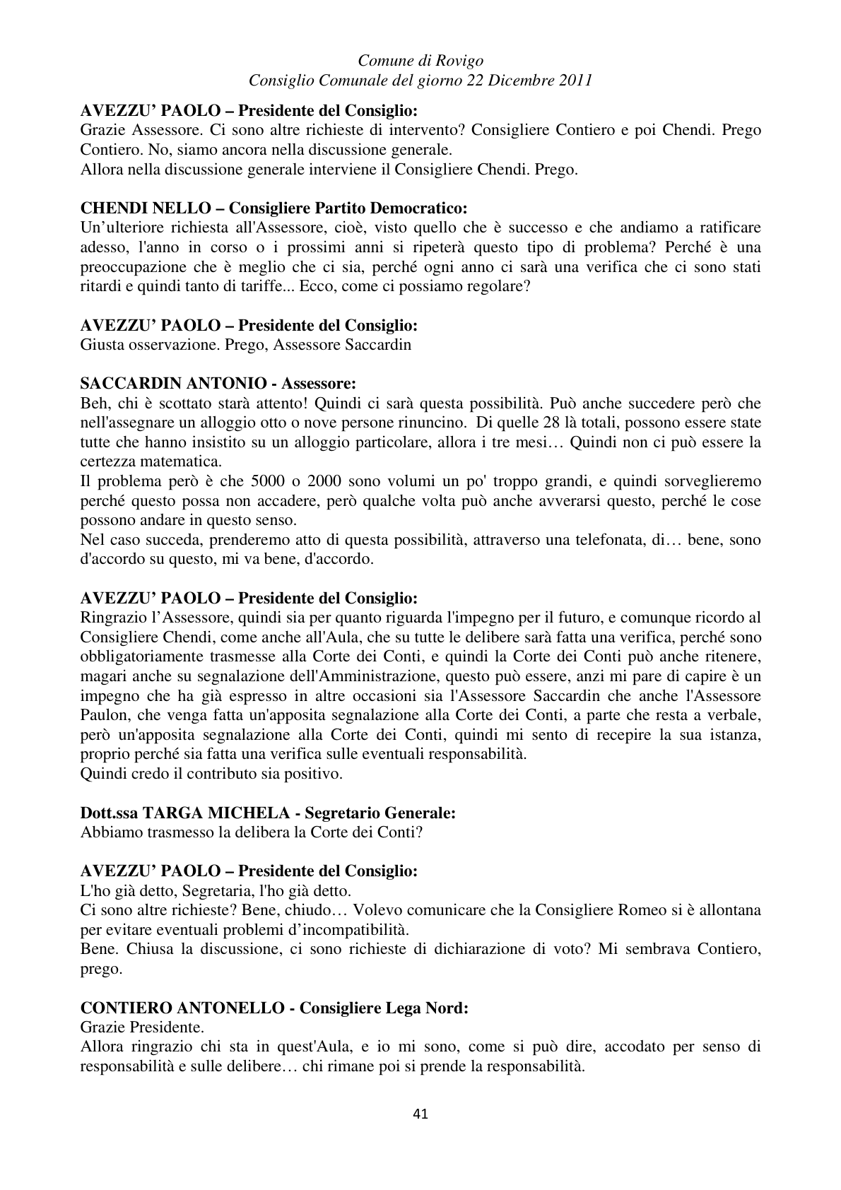Pagina 41 del verbale