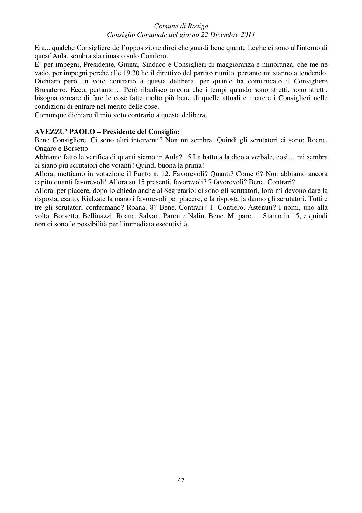 Pagina 42 del verbale