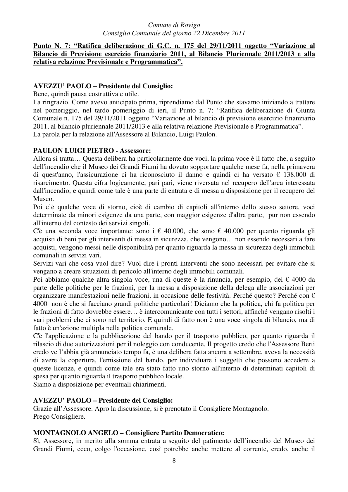 Pagina 8 del verbale