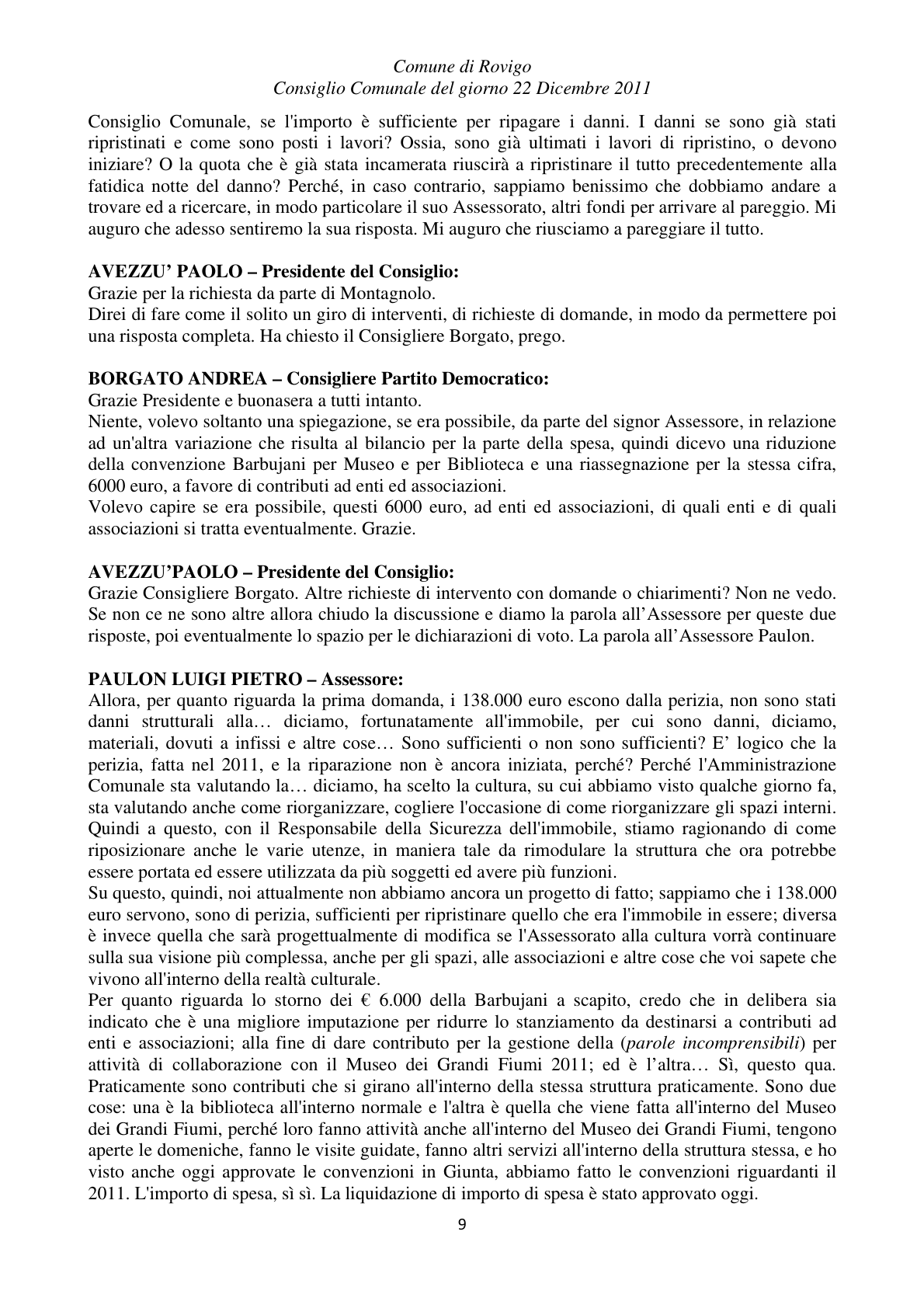 Pagina 9 del verbale