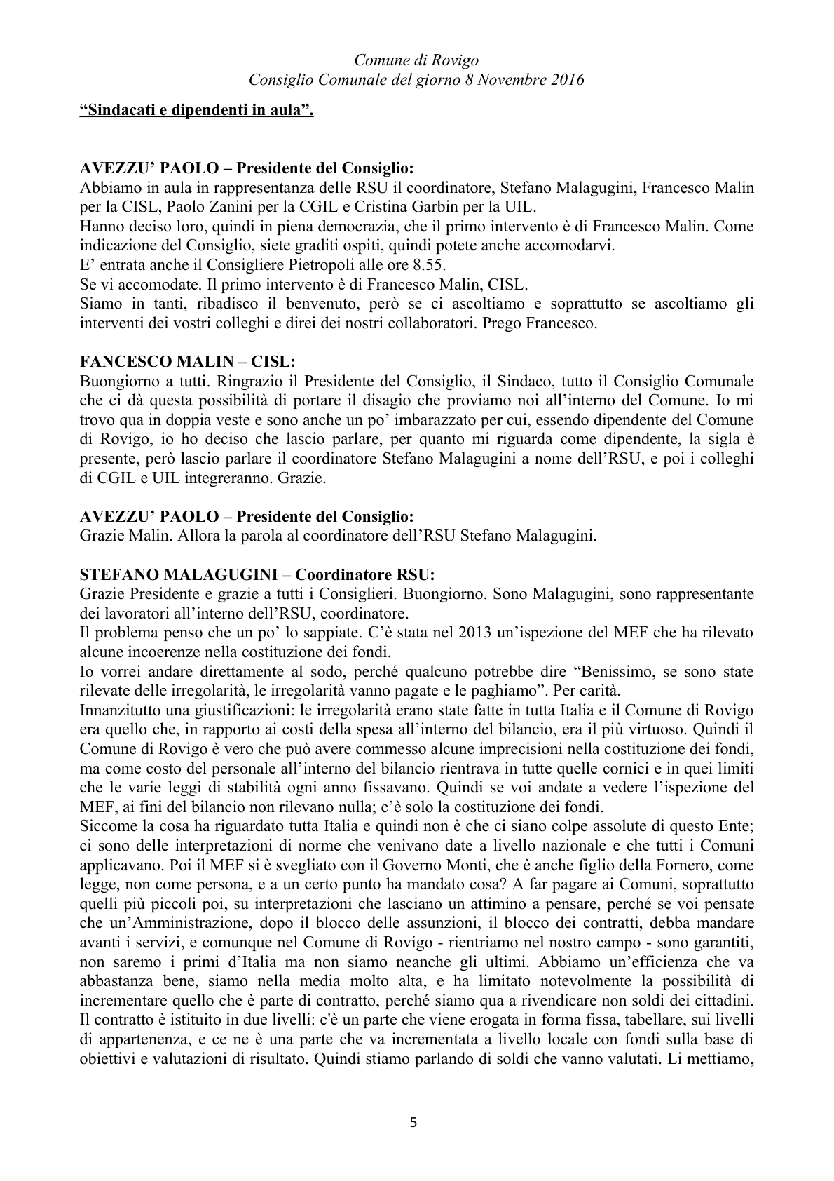 Pagina 5 del verbale