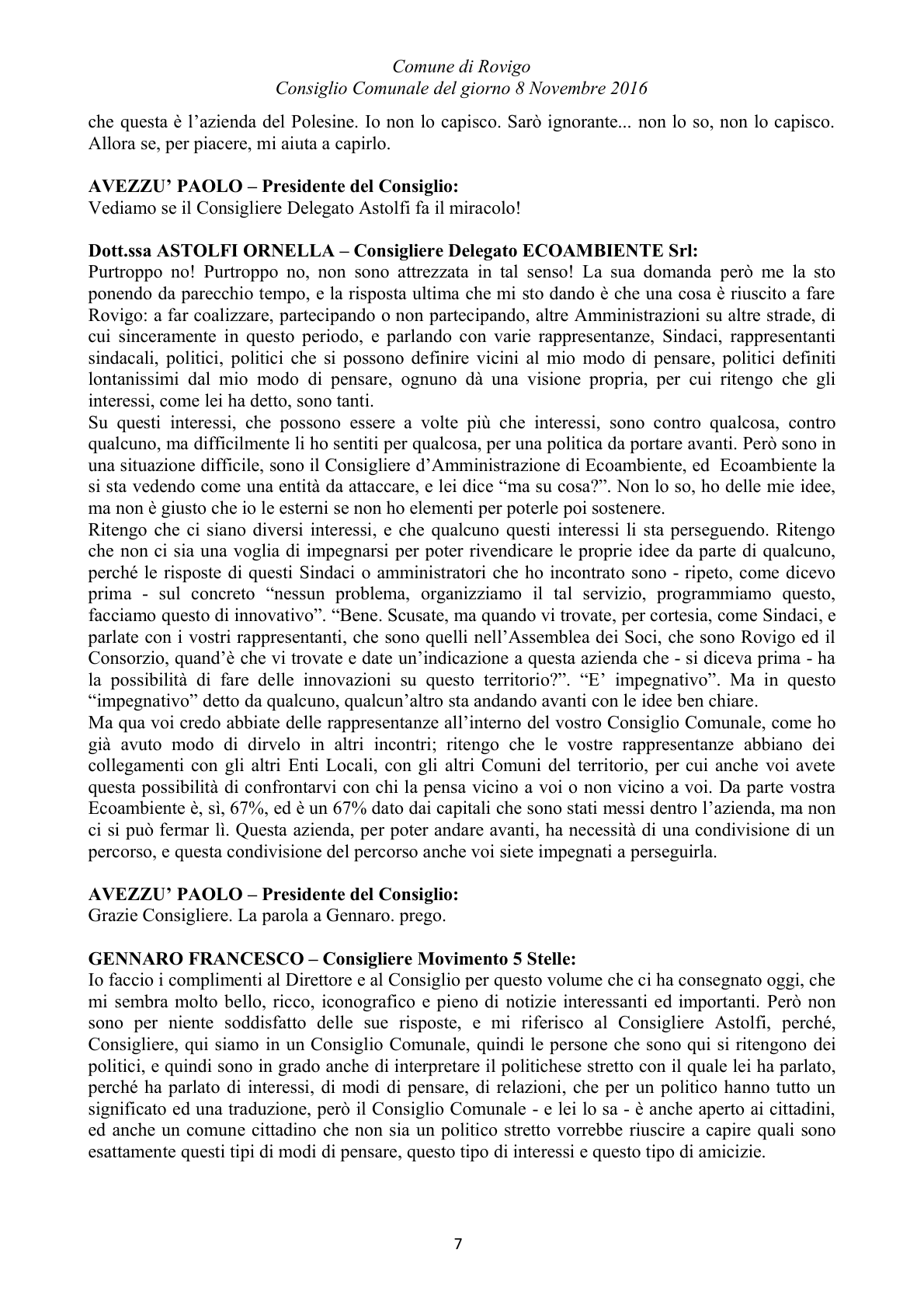 Pagina 71 del verbale