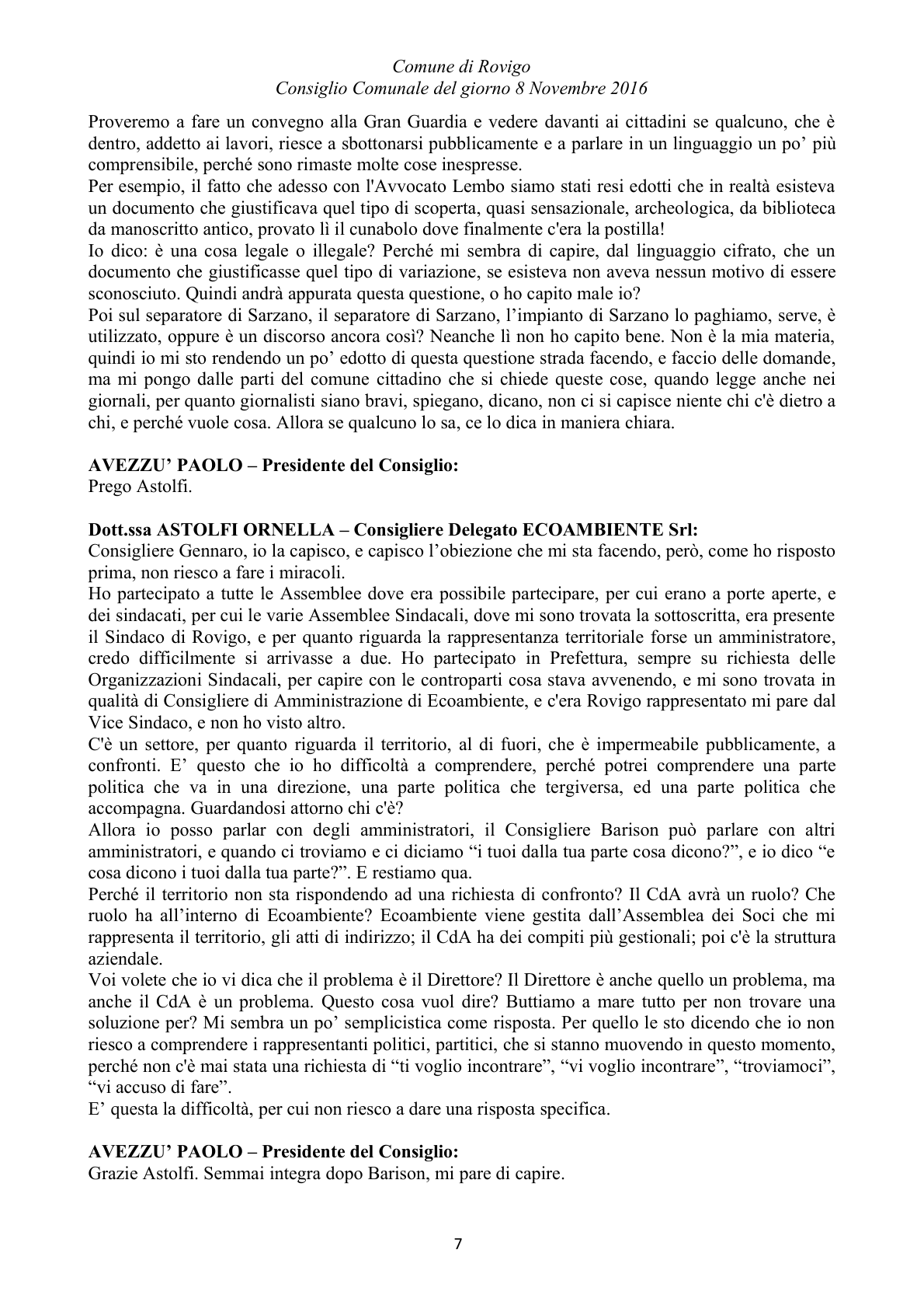 Pagina 72 del verbale