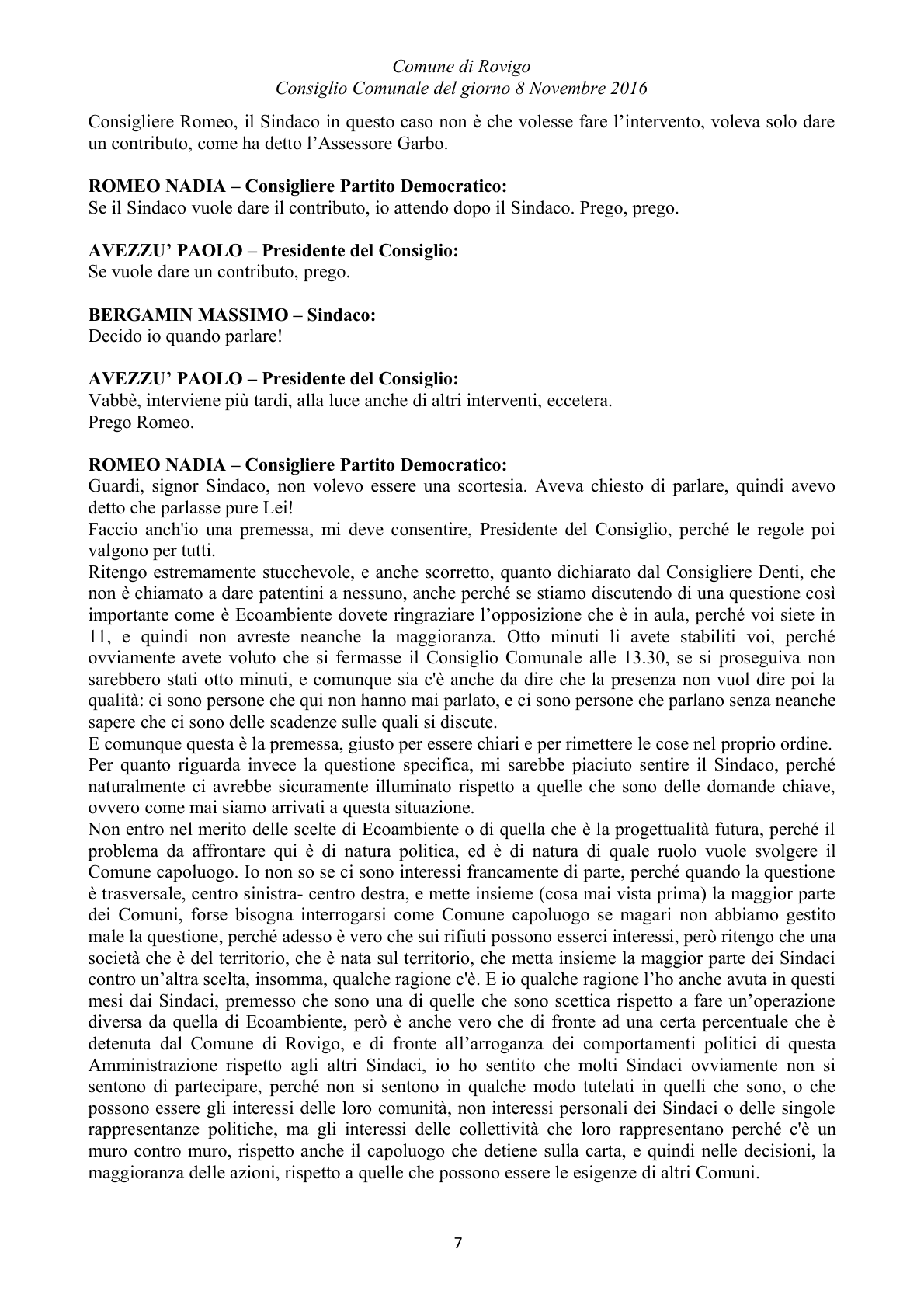 Pagina 73 del verbale