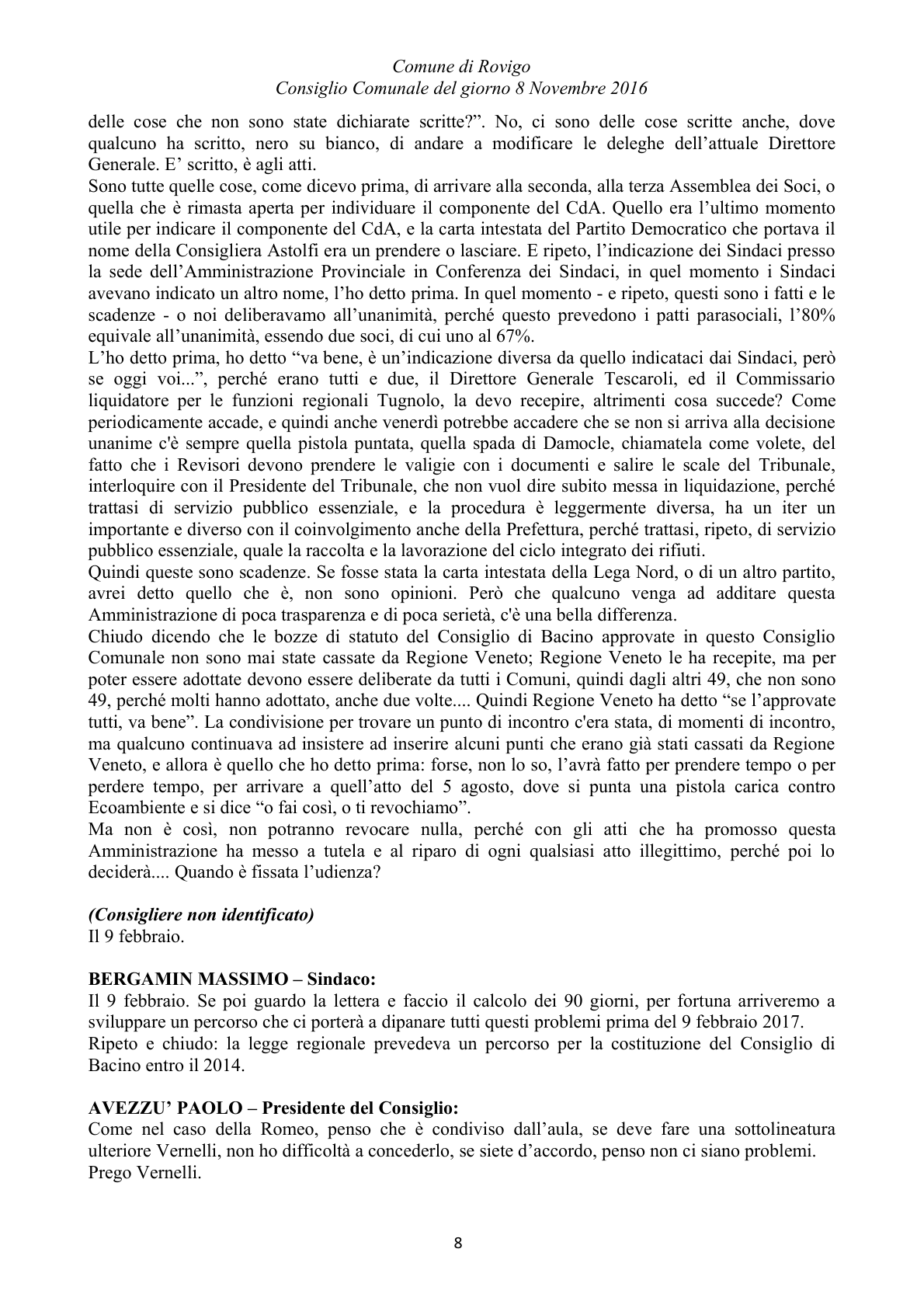 Pagina 83 del verbale