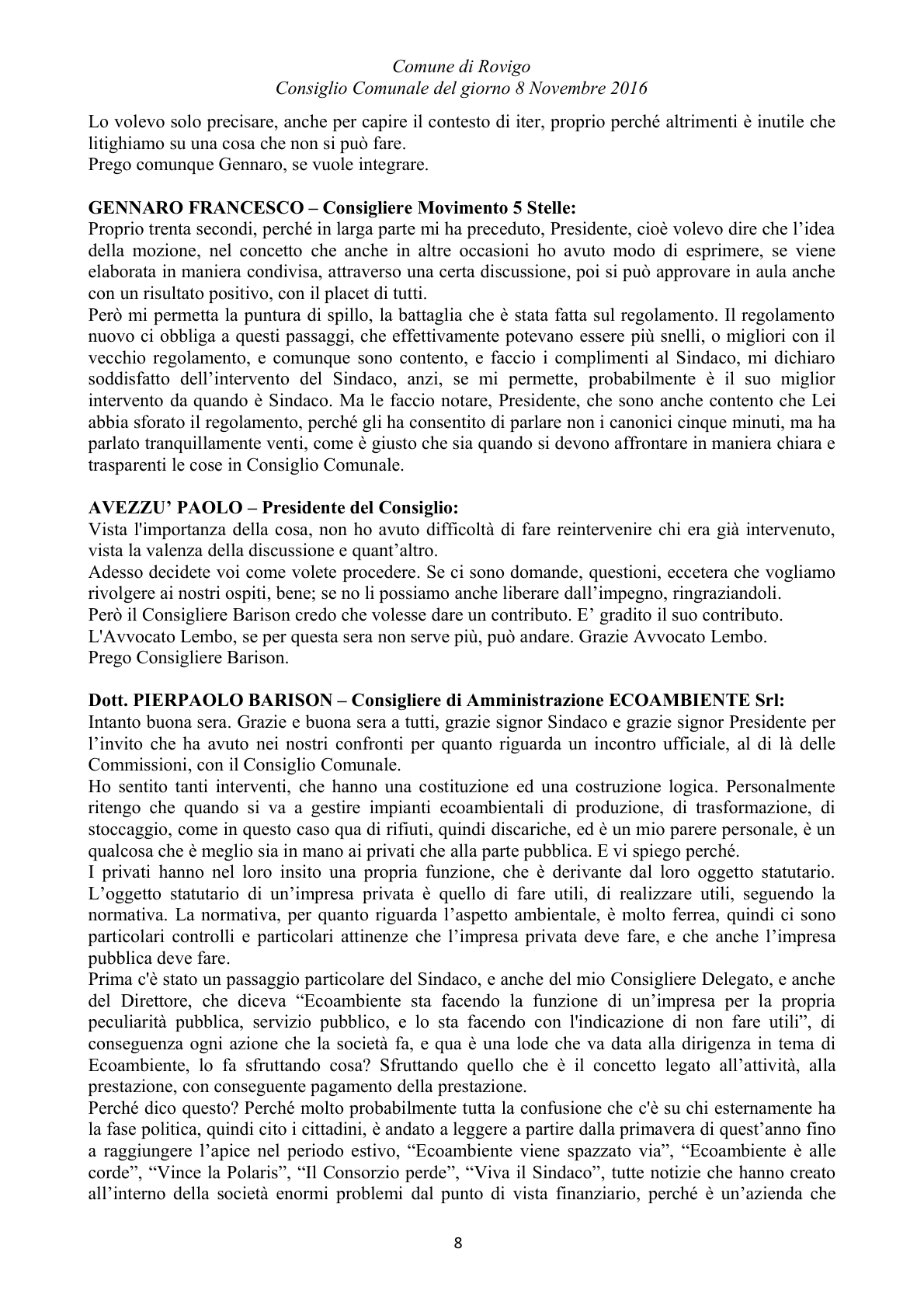 Pagina 85 del verbale