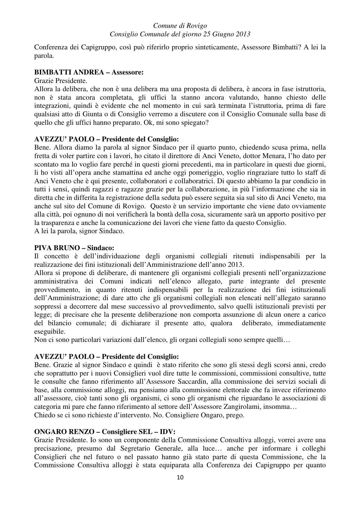 Pagina 10 del verbale