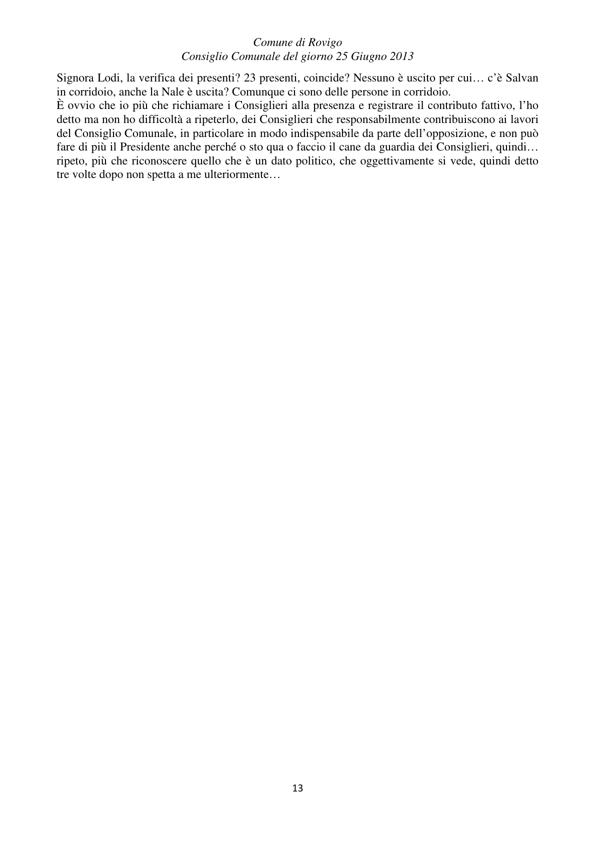 Pagina 13 del verbale