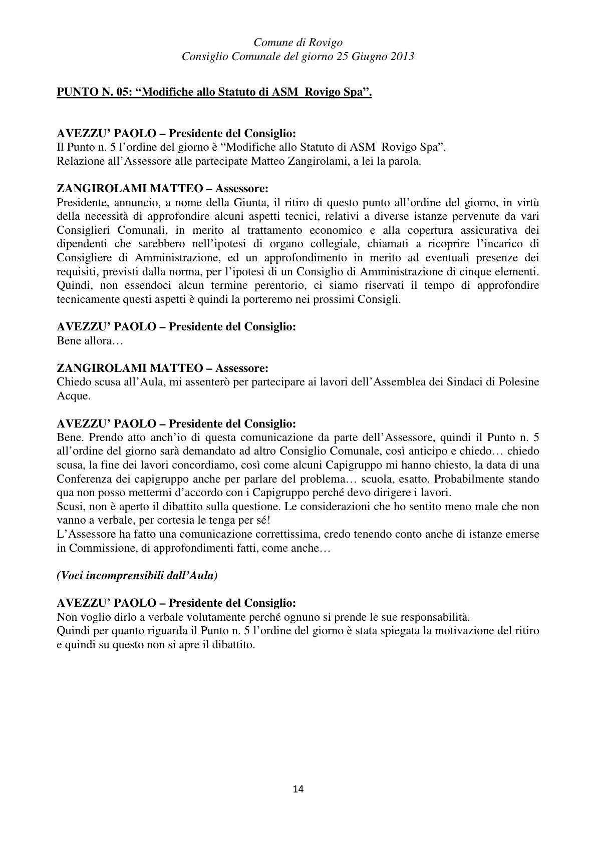 Pagina 14 del verbale