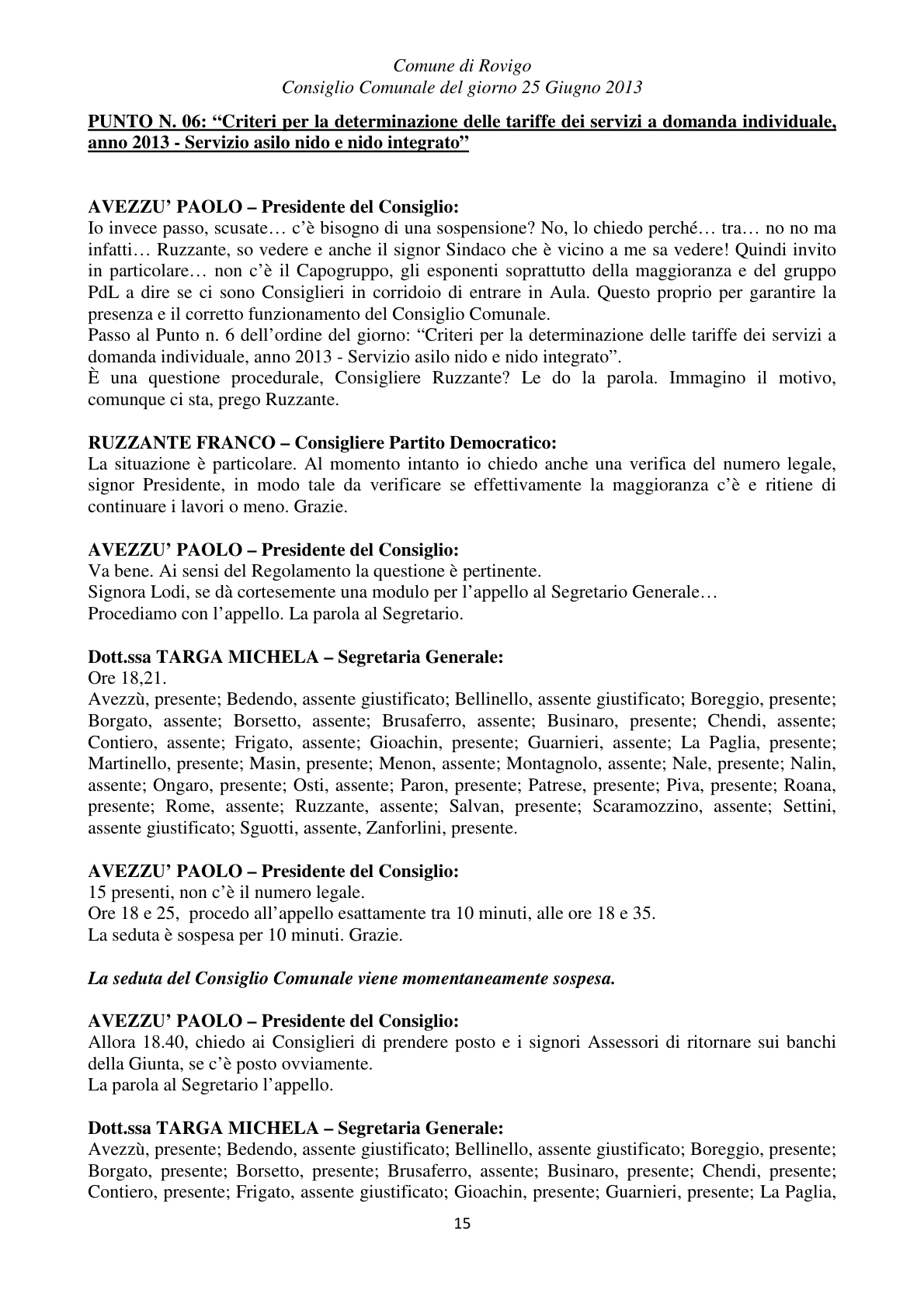 Pagina 15 del verbale