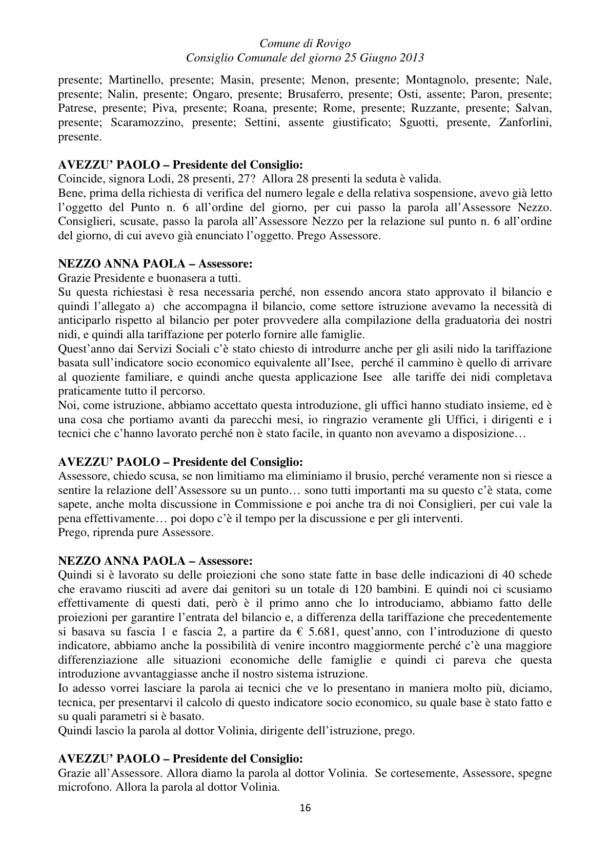 Pagina 16 del verbale