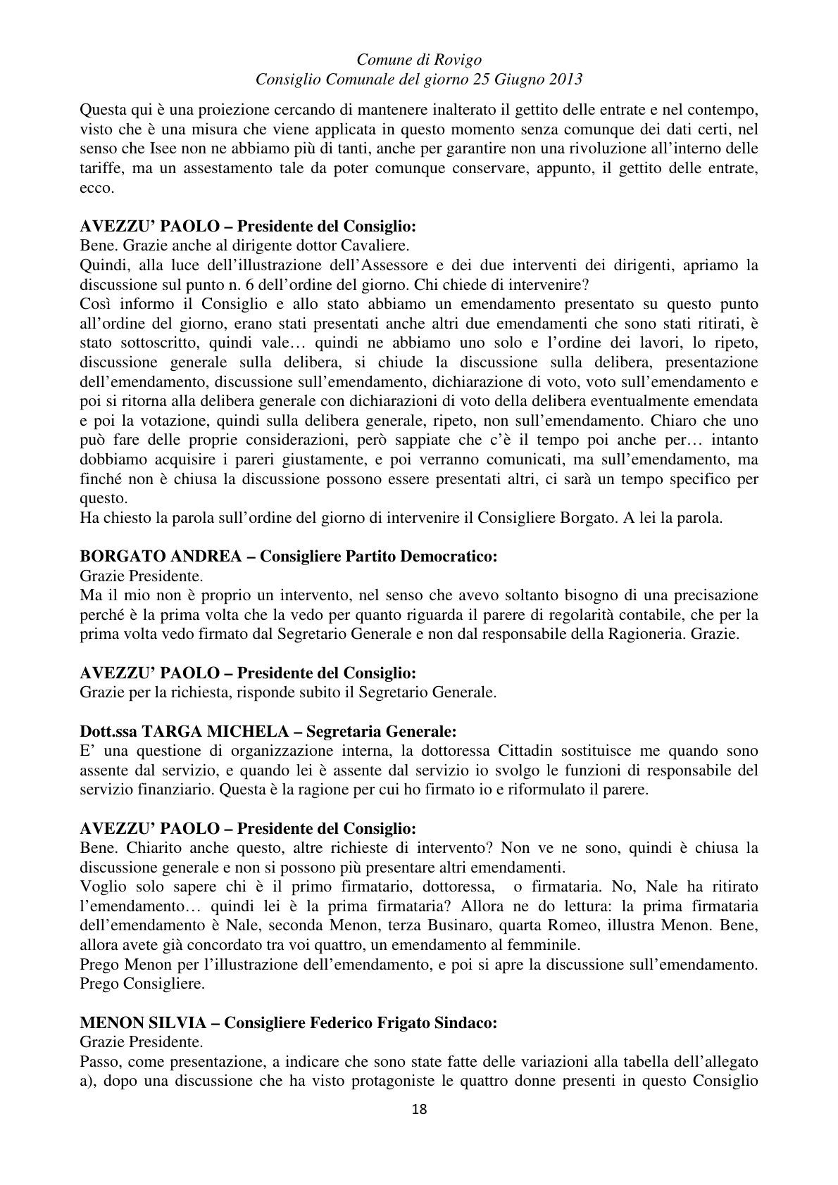 Pagina 18 del verbale