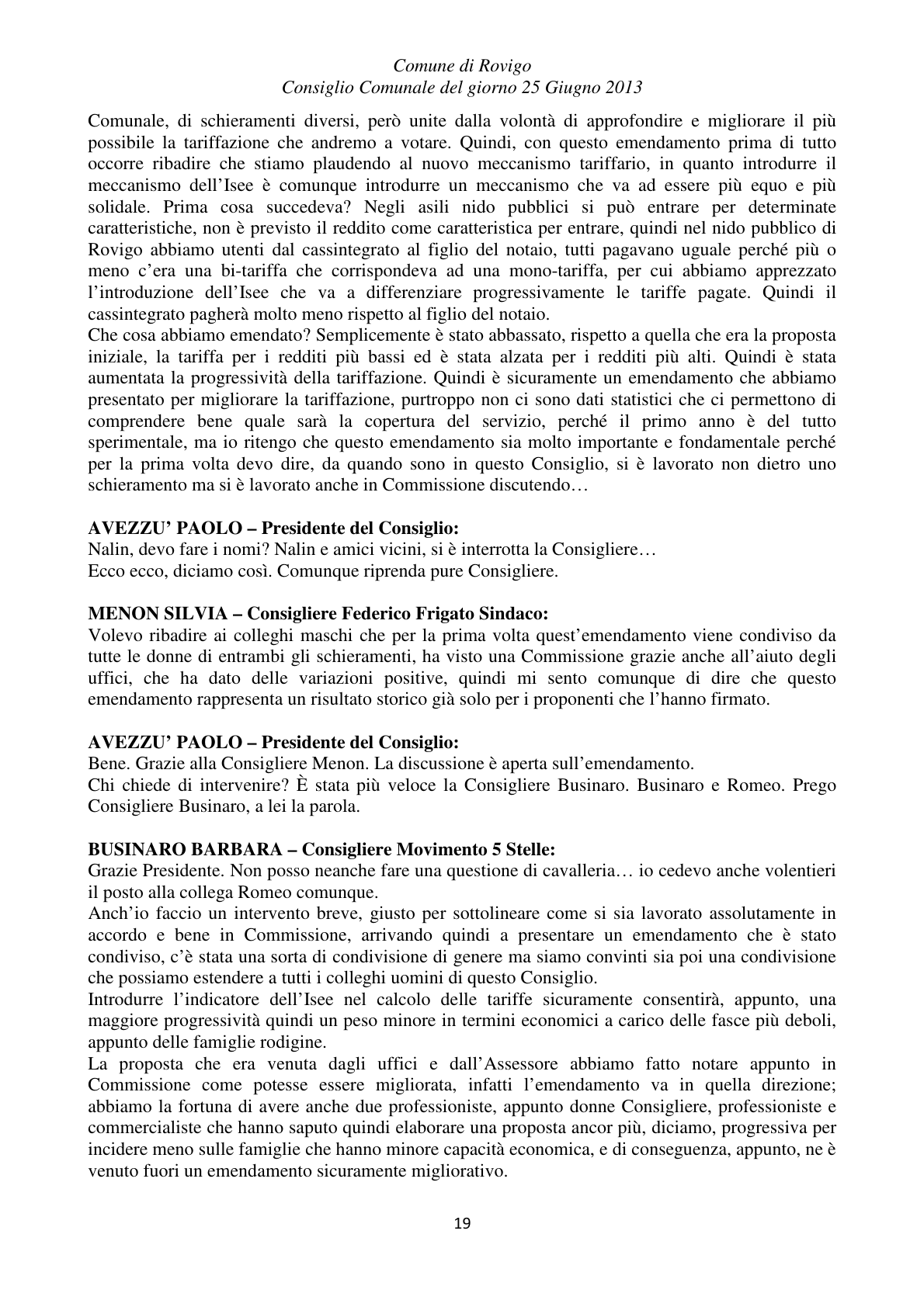 Pagina 19 del verbale